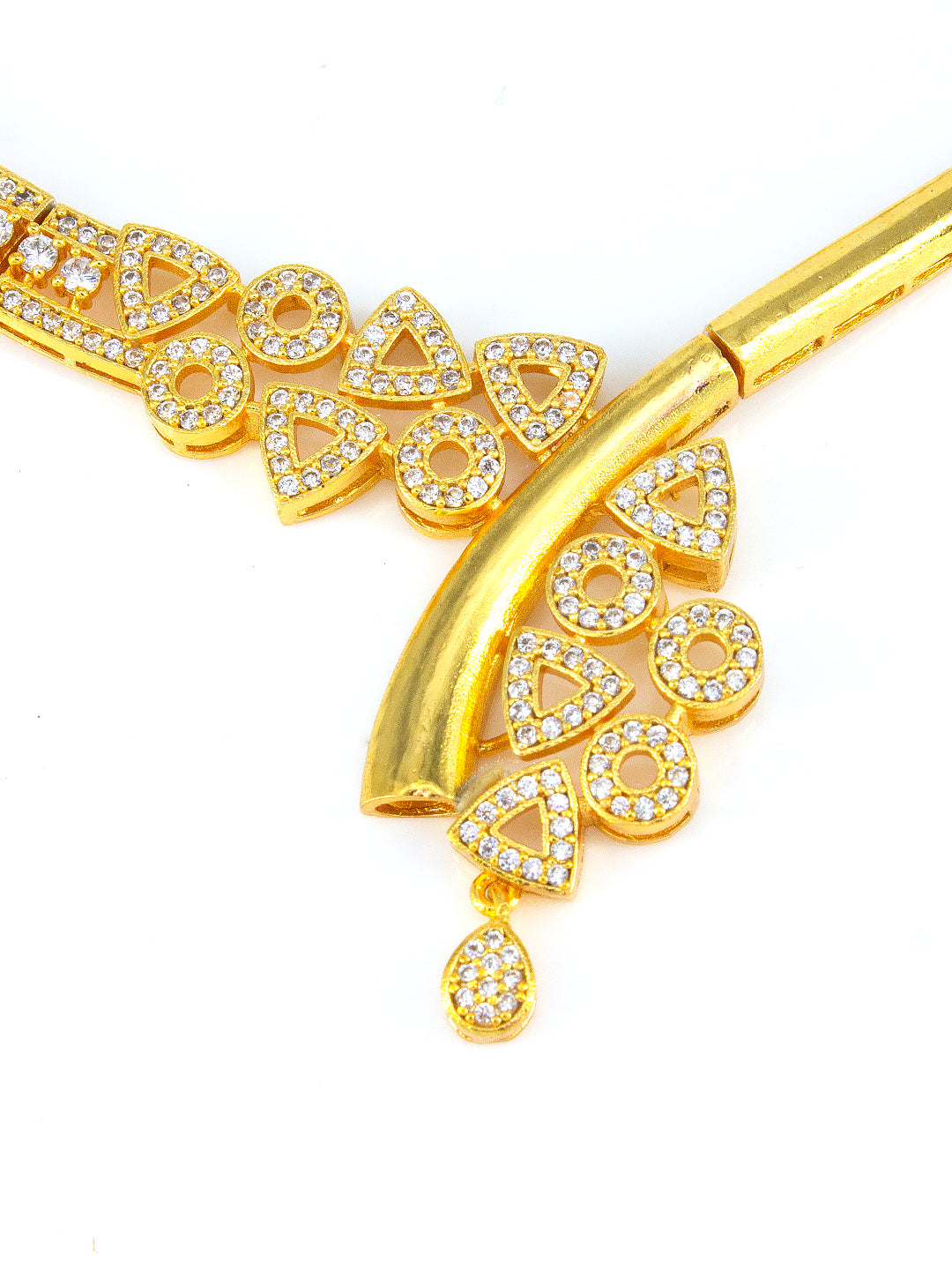 Gold Plated Designer AD Jewellery Set