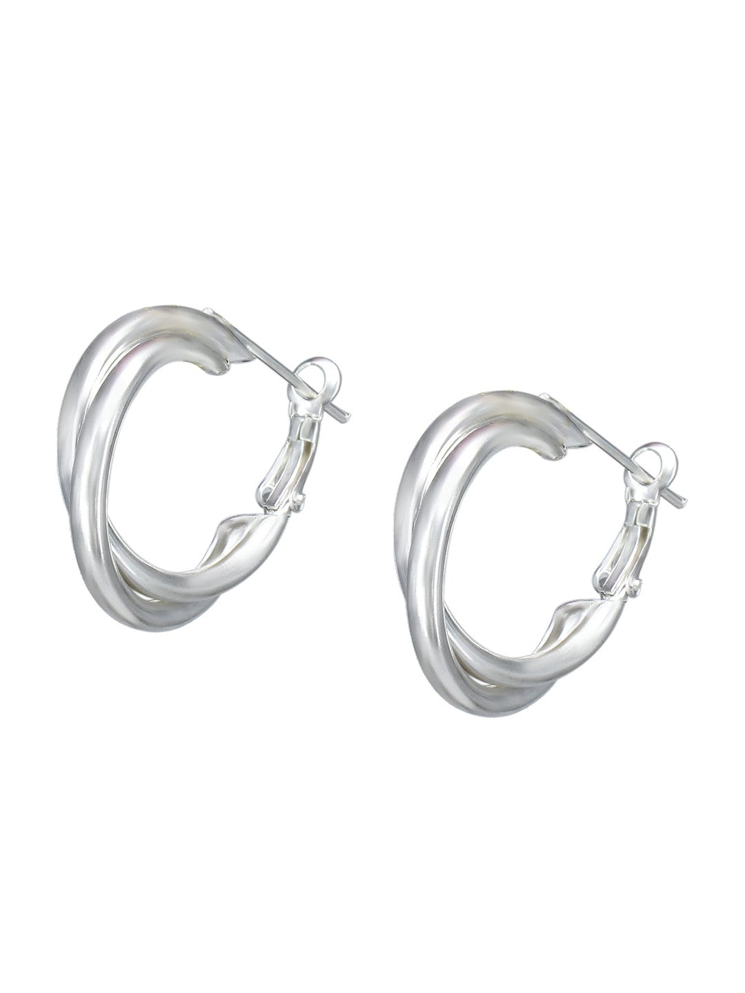 Silver Plated Multi Hoop Earrings