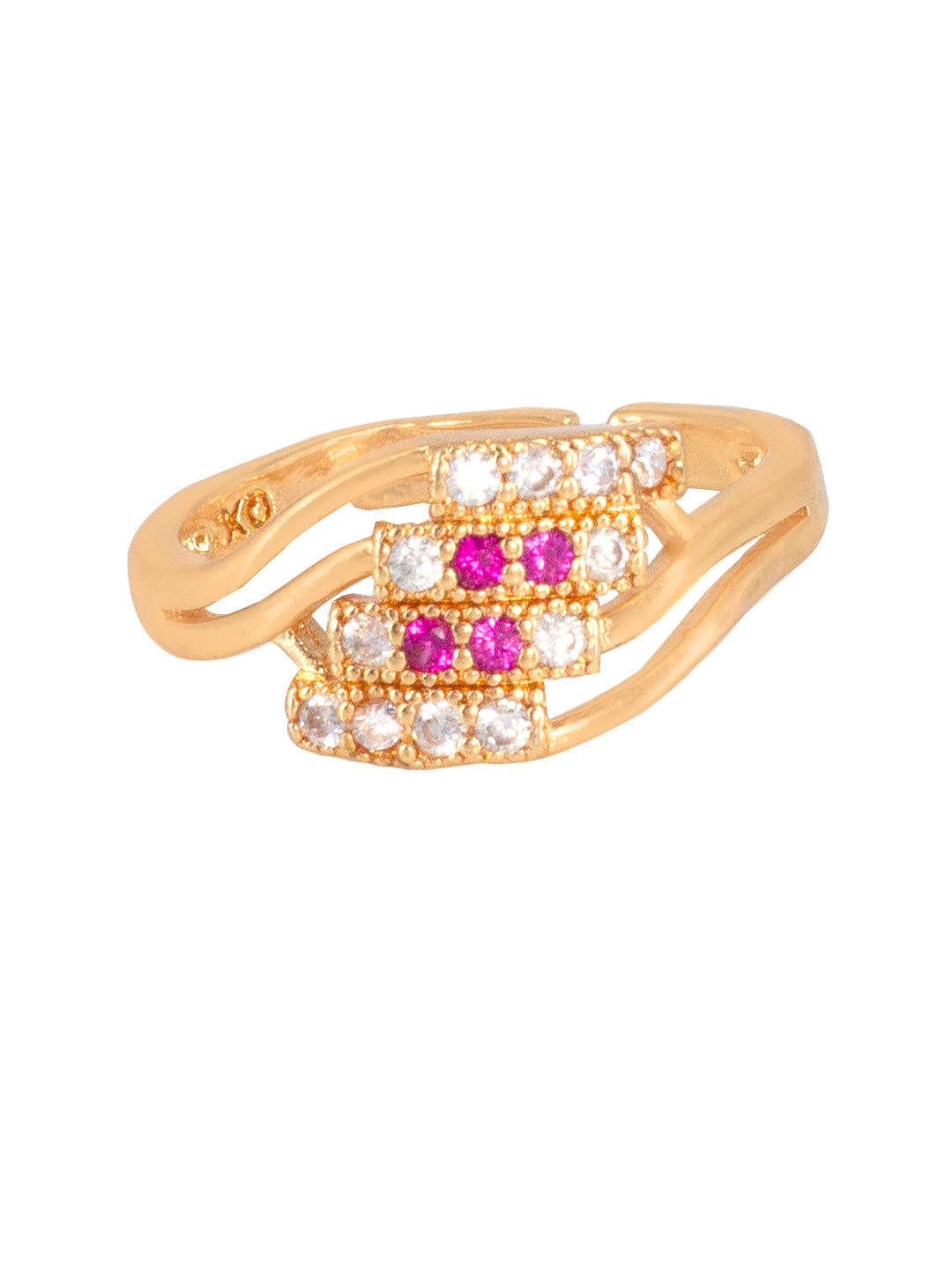 Pack of 3 AD-Studded Adjustable Ring