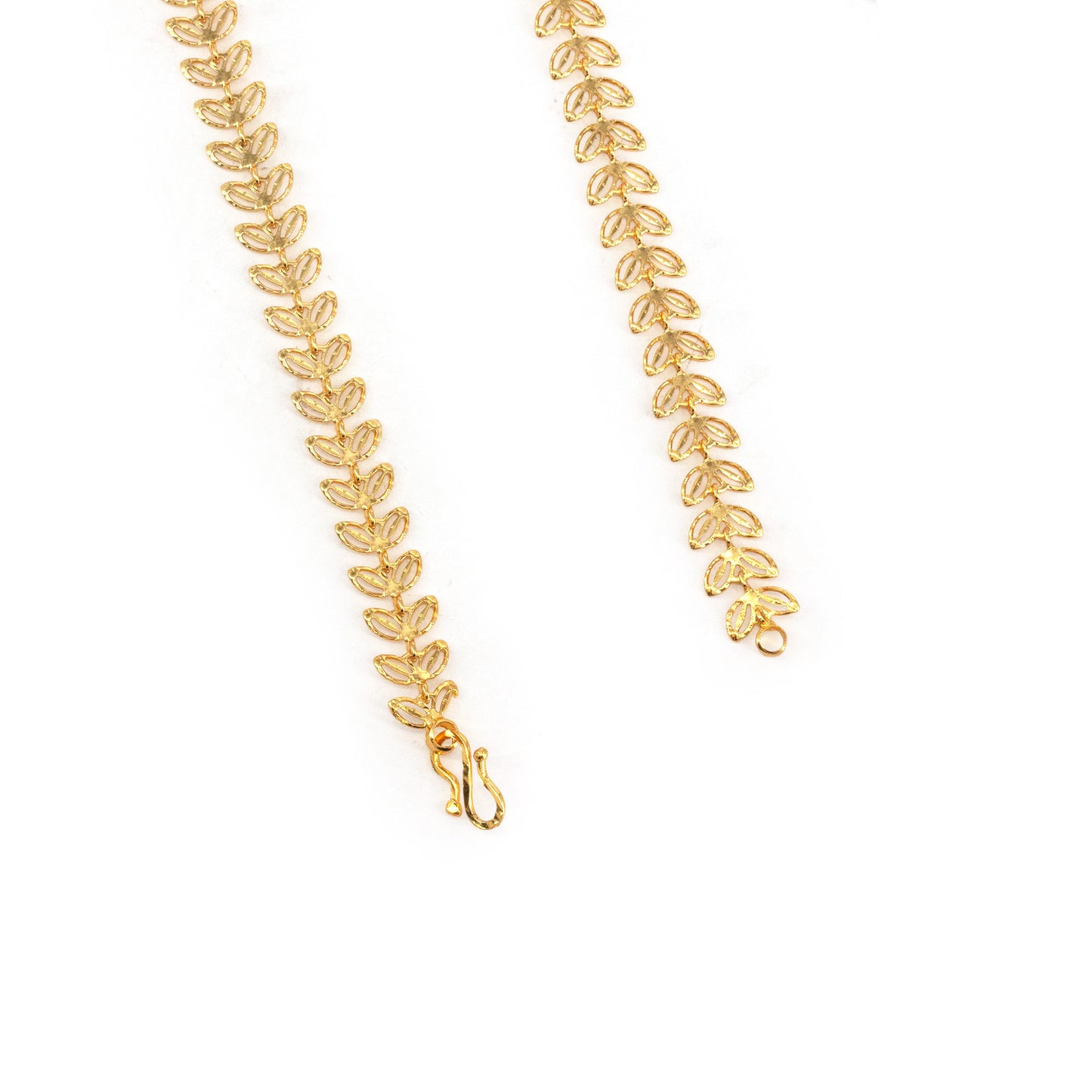 Gold Plated Minimal Leaf Chain Necklace for Women