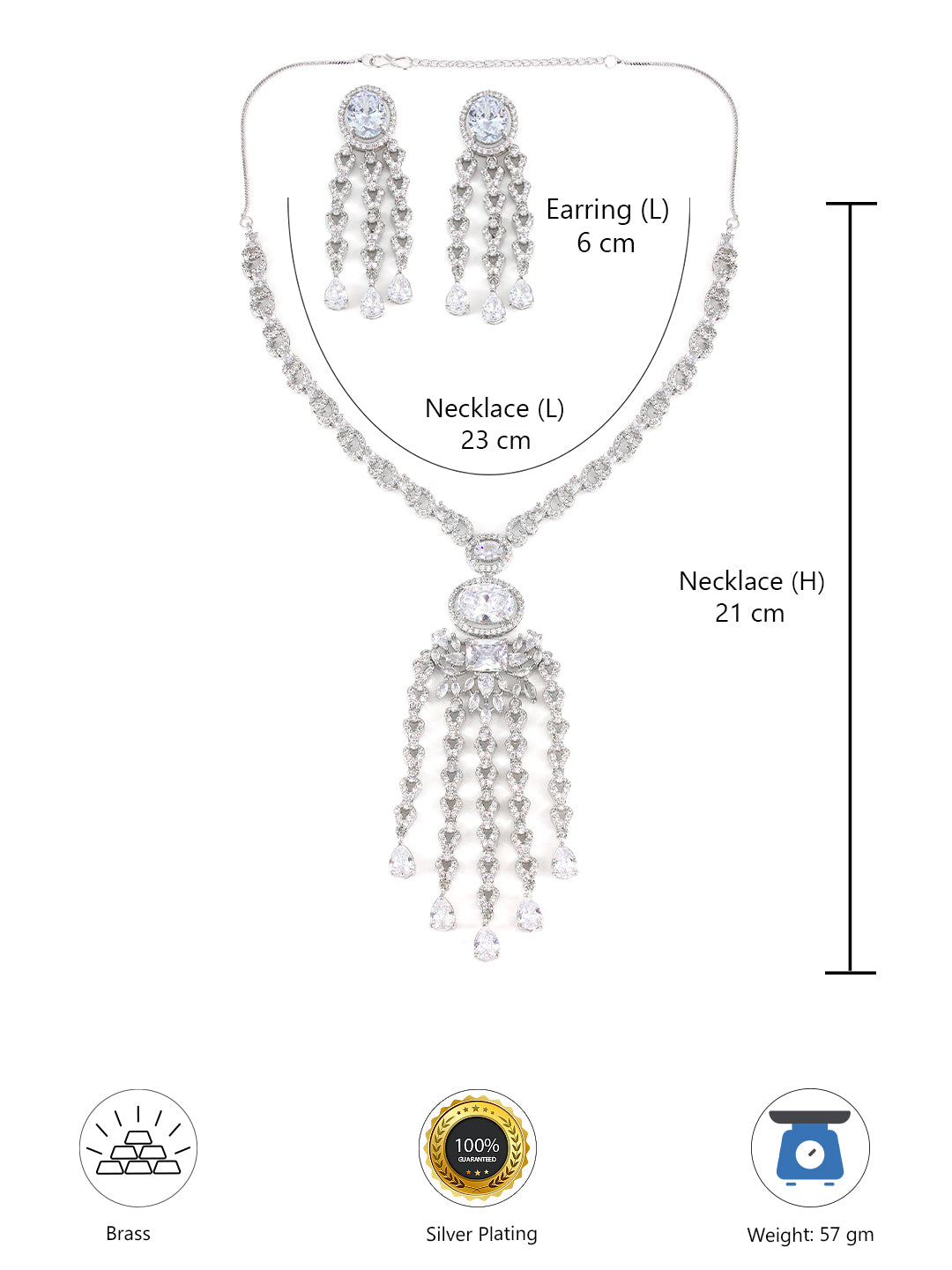 Silver Plated AD Designer Jewellery Set