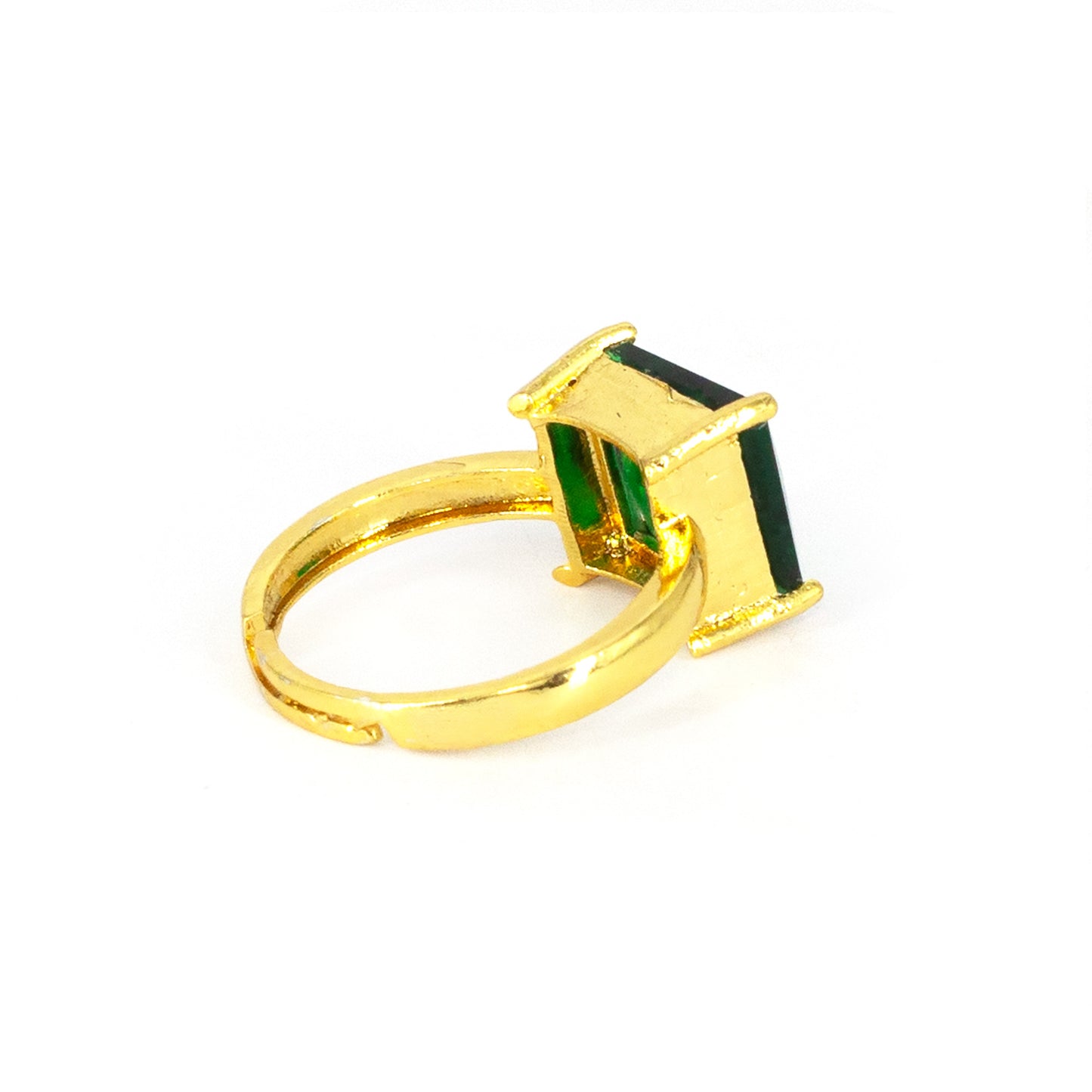 Gold Plated Green AD Finger Ring for Women