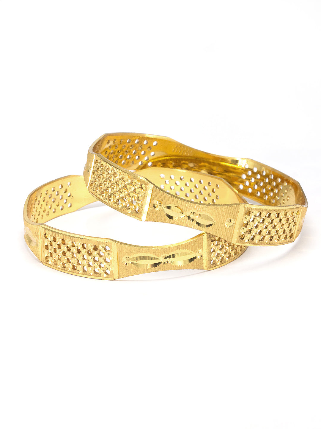 Gold Plated Brass Anti-Tarnish Bangle Pair