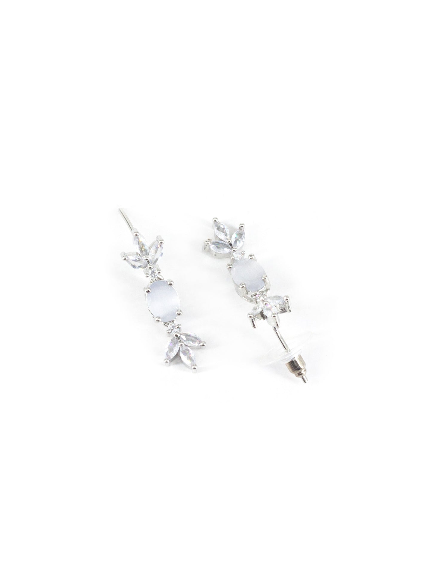 Silver Plated Grey American Diamond Choker Set