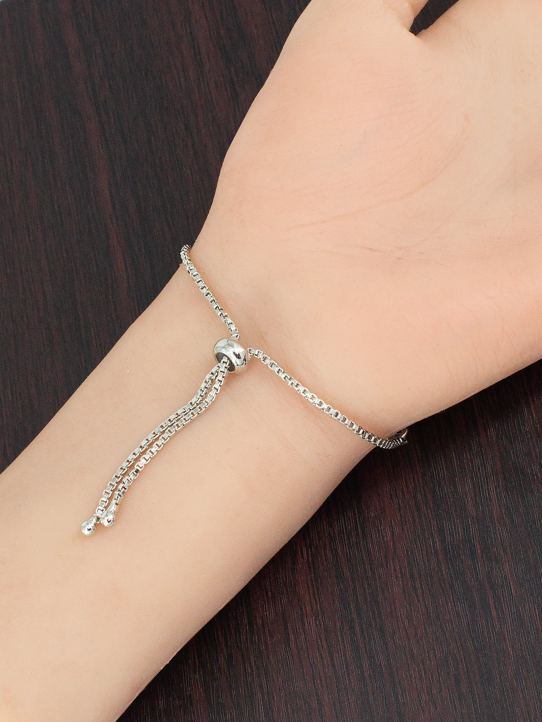 American Diamond Floral Design Green Adjustable Bracelet For Women and Girls