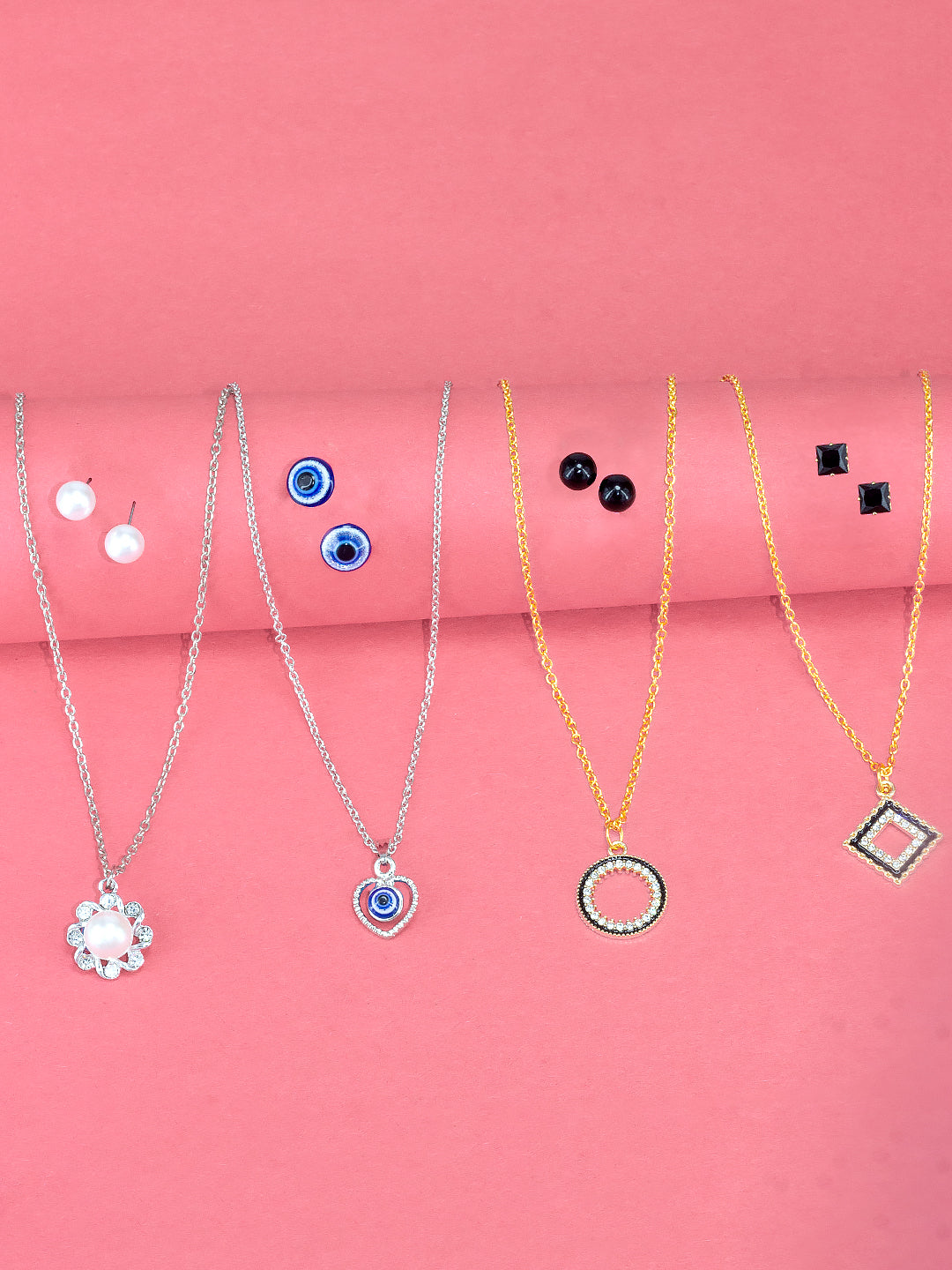 Pack of 4 Pendant & Earrings Set Gift