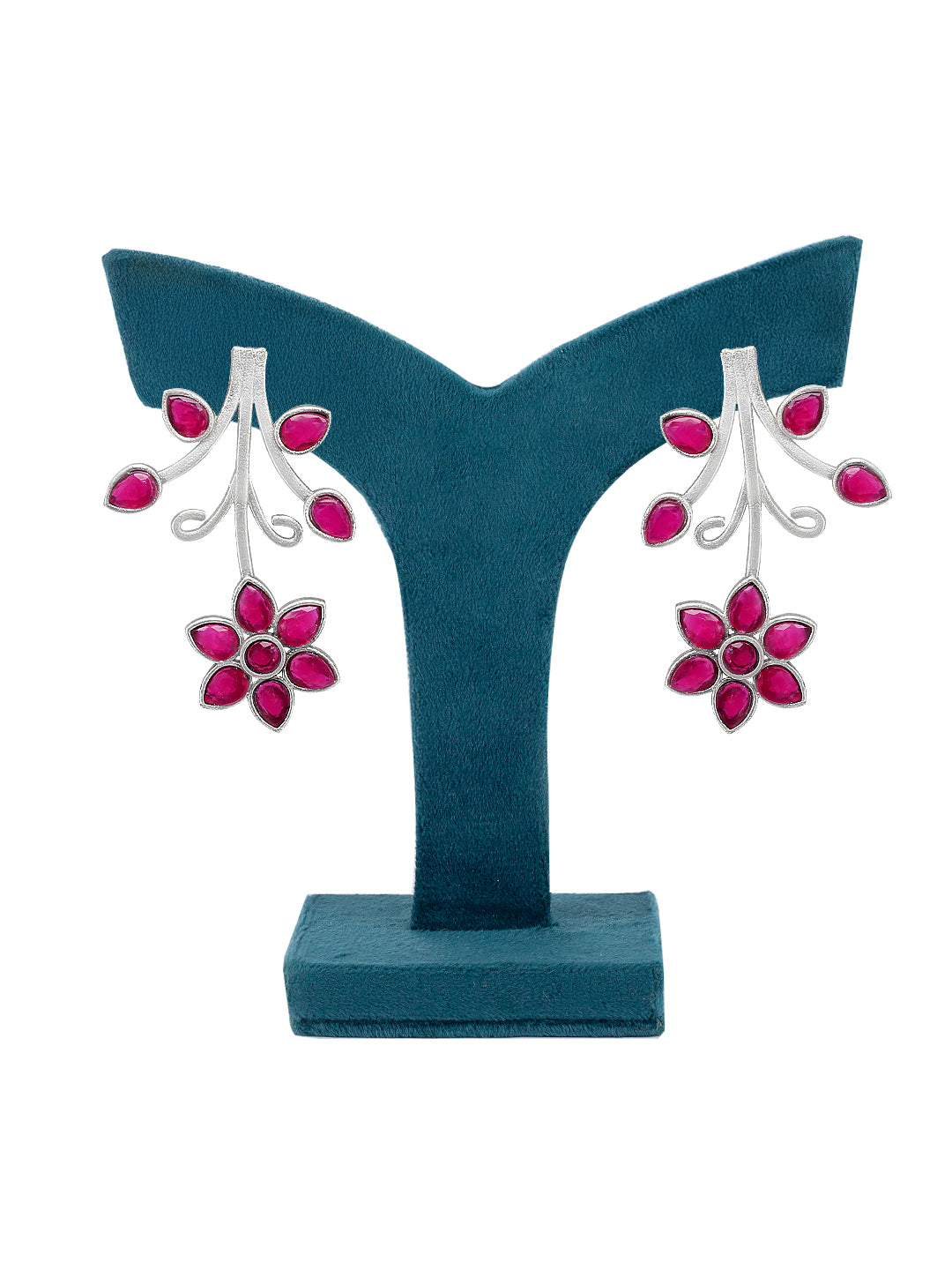 Classic Pink Floral Drop Earrings