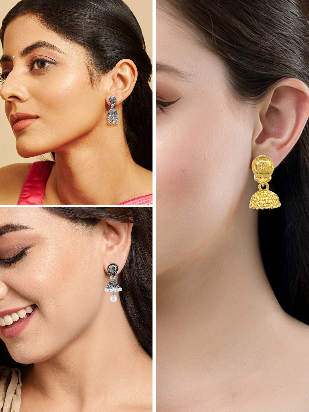 Pack of Six Small Jhumki & Drop Earrings