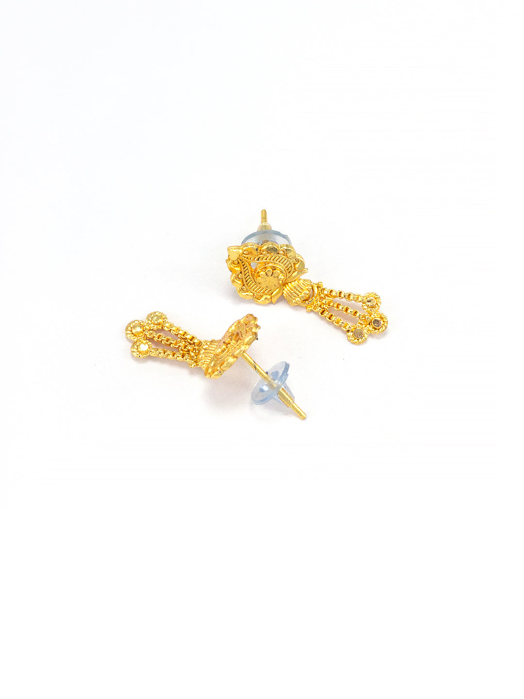 Gold Plated Traditional Floral Drop Earrings