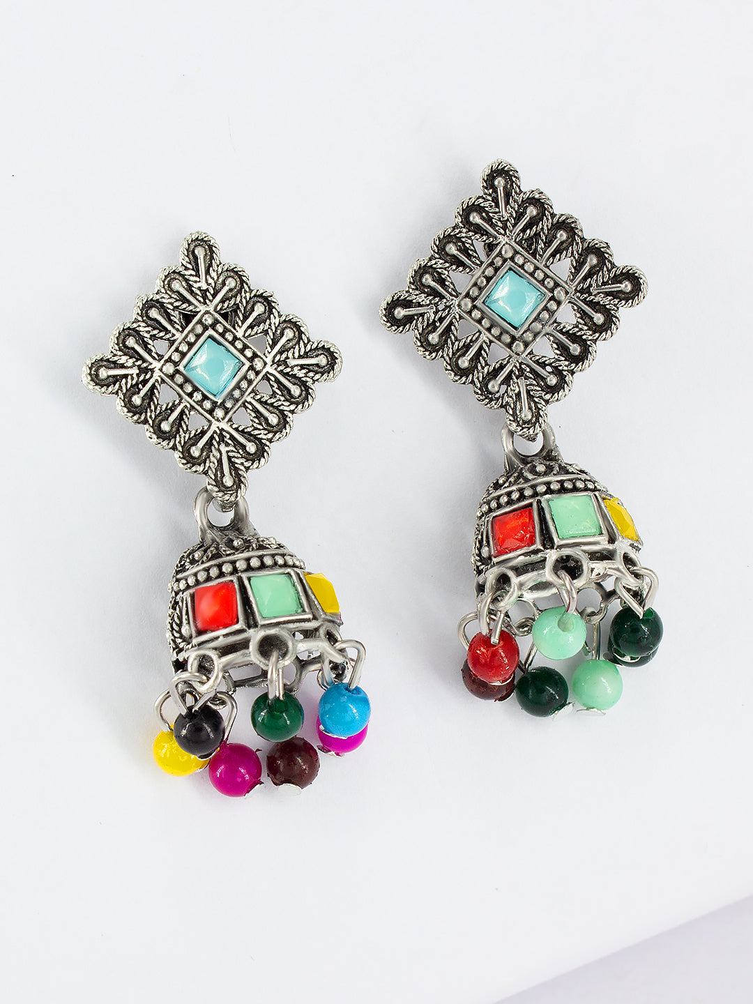 Pack of 6 Multicolor Oxidized Earrings