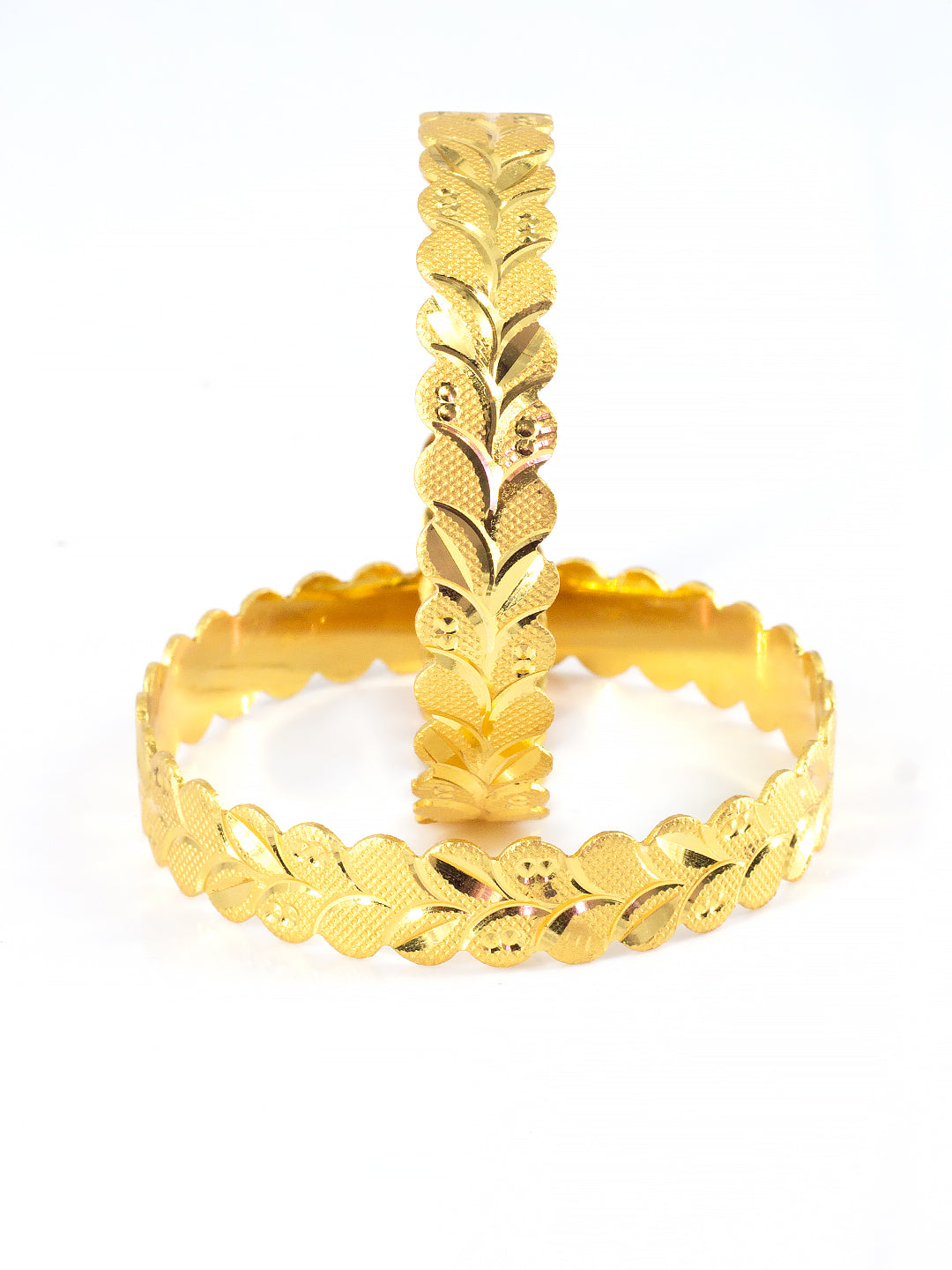 Set of 2 Designer Leaf Bangles