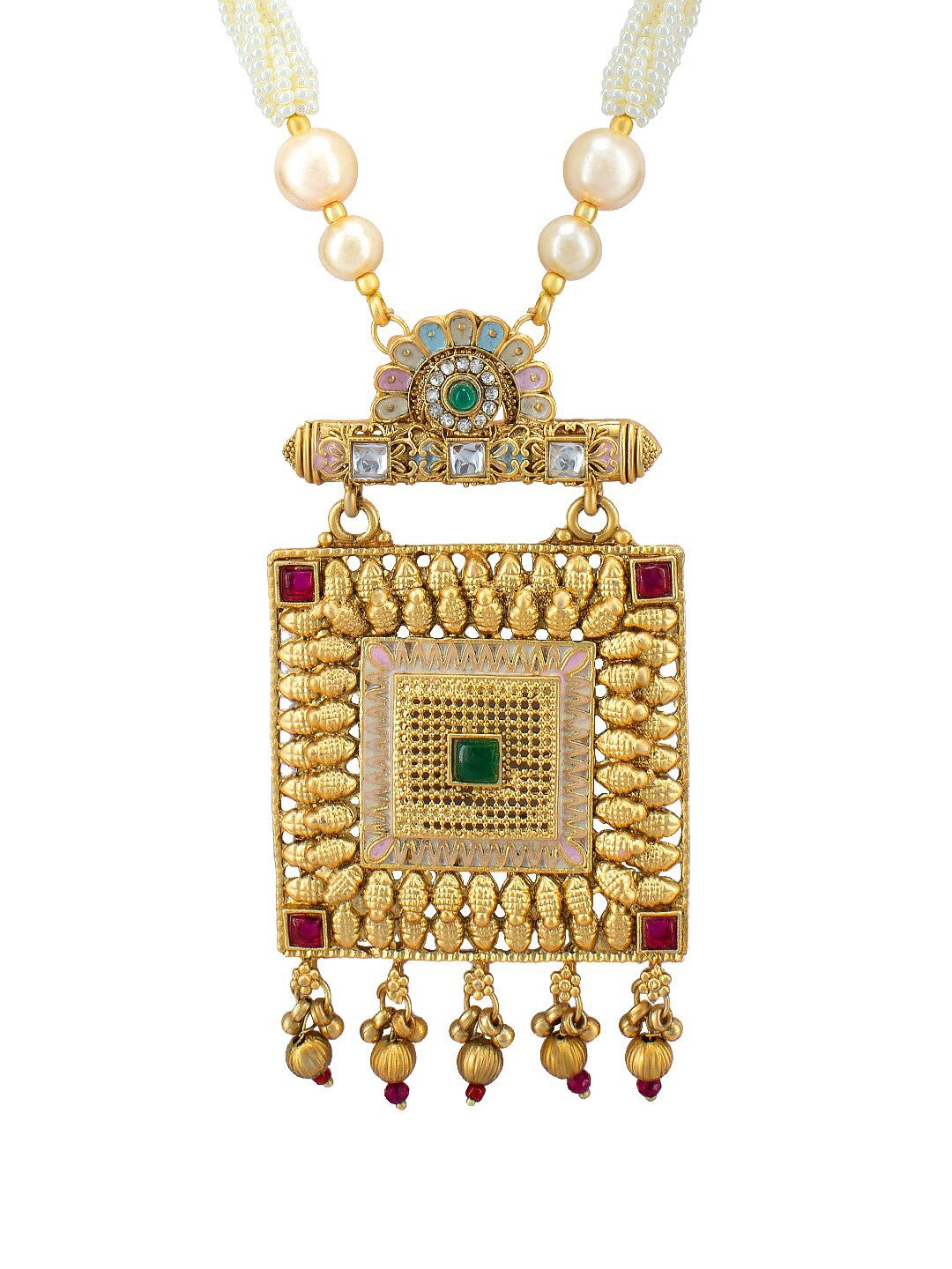 Square Artificial Stones & Beads Jewellery Set
