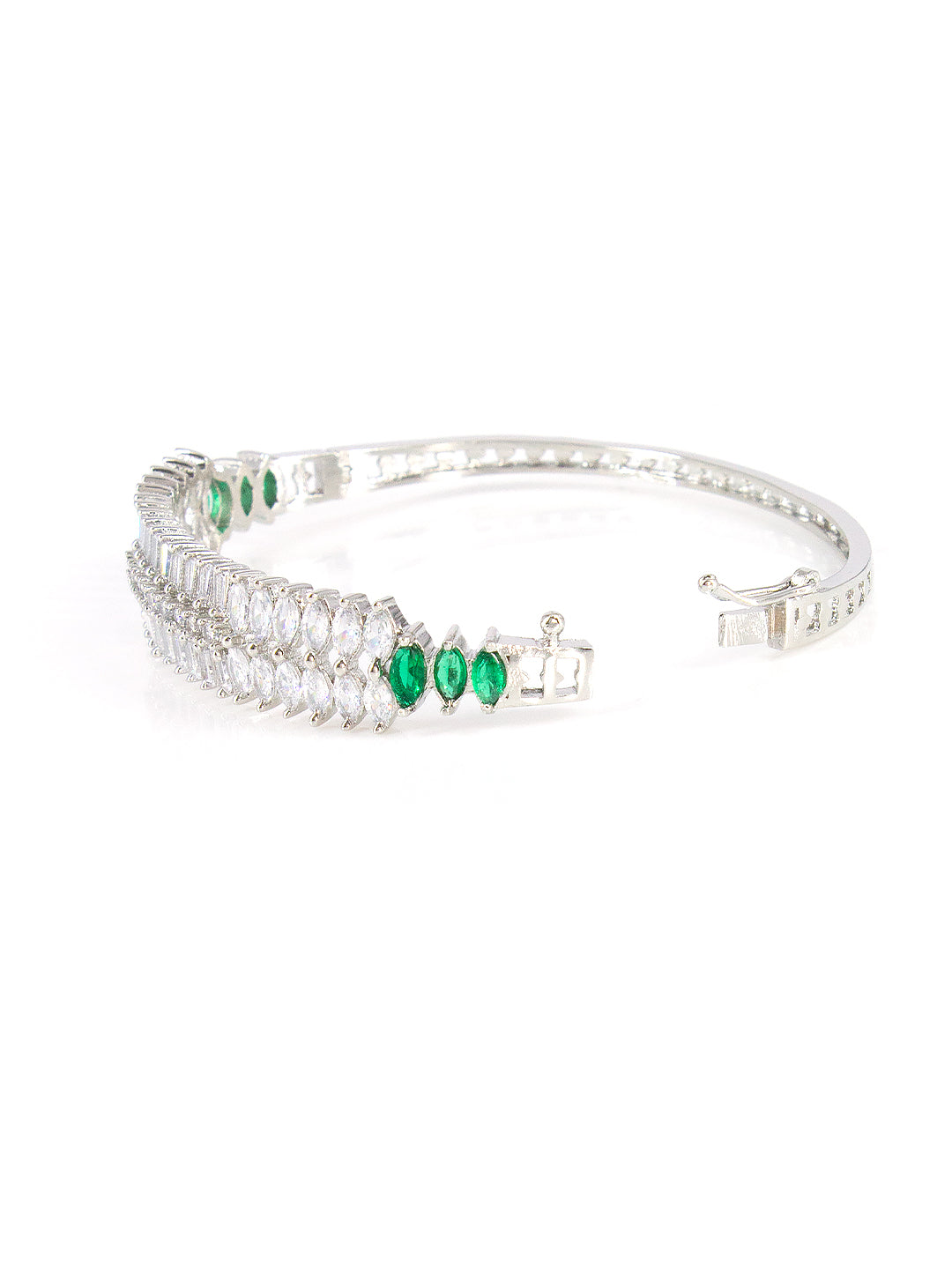 Rhodium Plated AD Band Style Bracelet