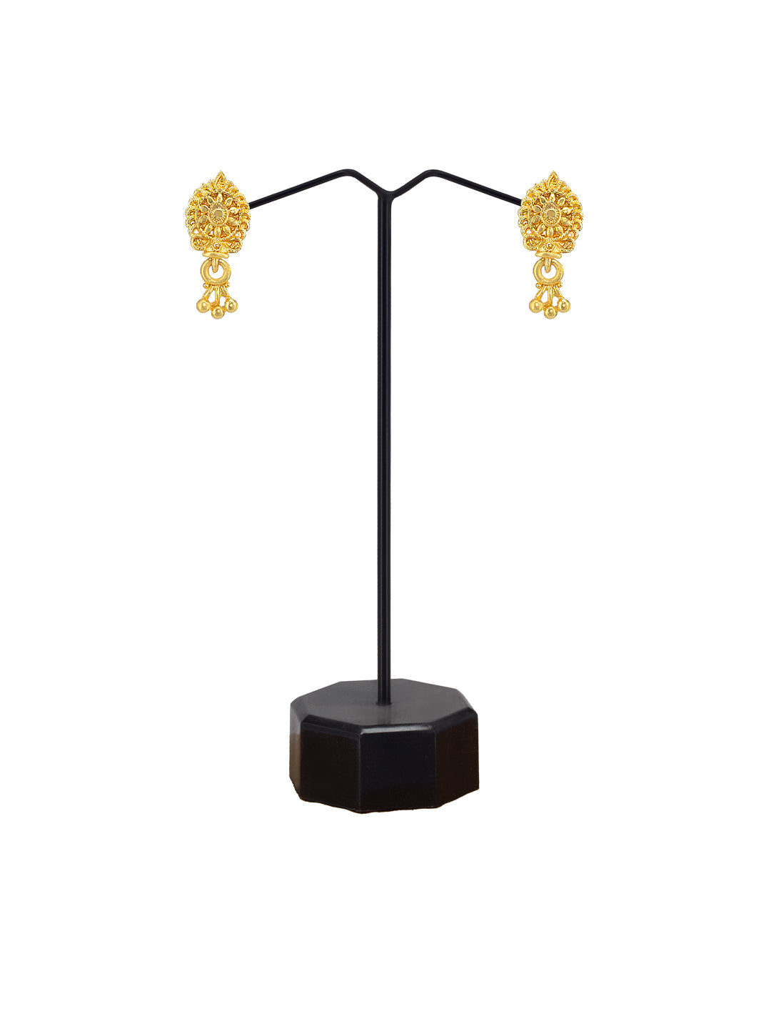Gold Plated Traditional Floral Drop Earrings