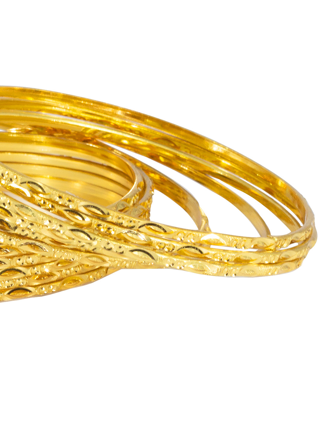 Set of 12 Anti-Tarnish 1 Gram Gold Plated Minimal Bangle Set