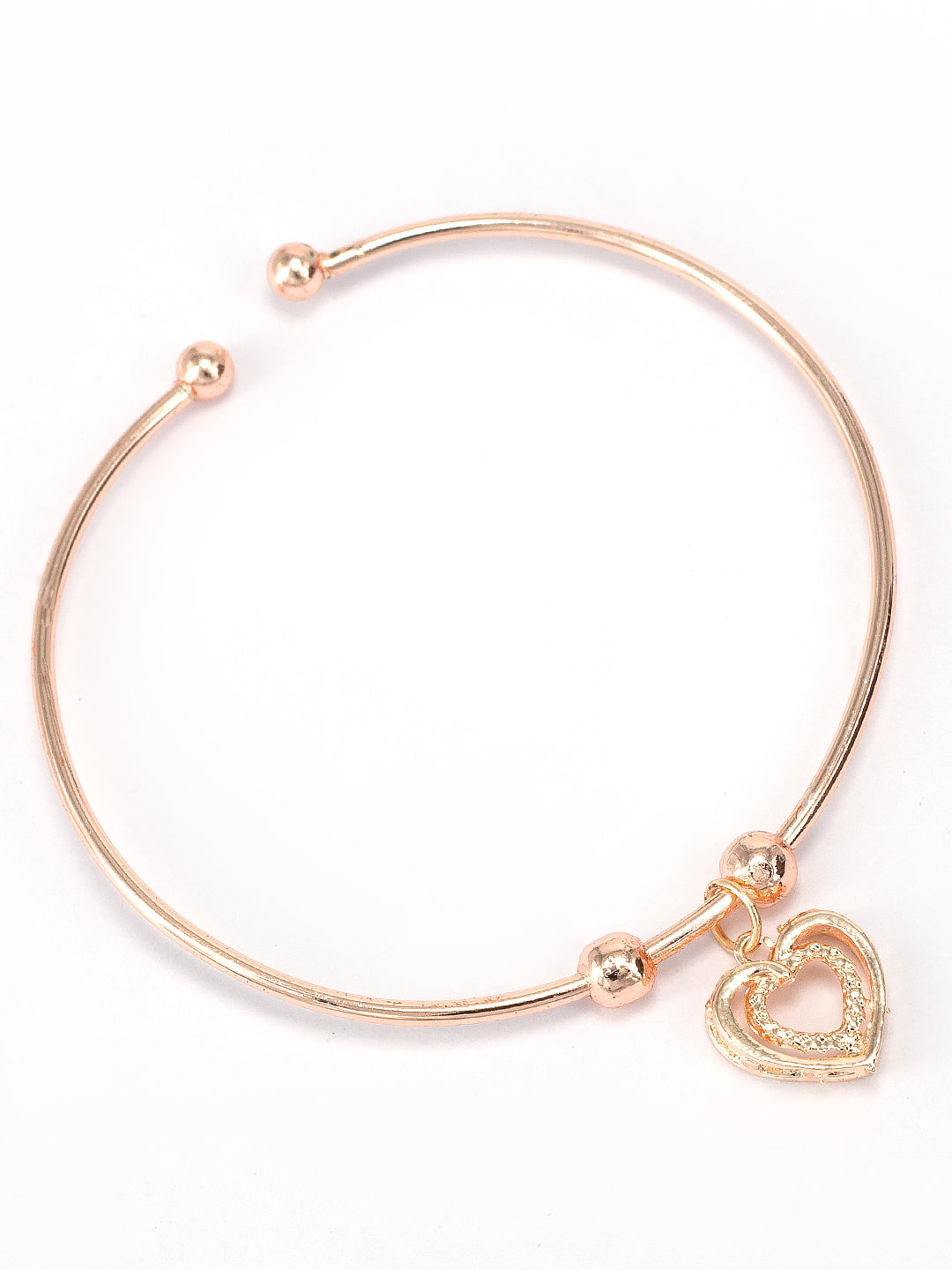 Pack of 2 Silver & Rose Gold Plated Heart & Evil Eye Bracelets Gift For Girls