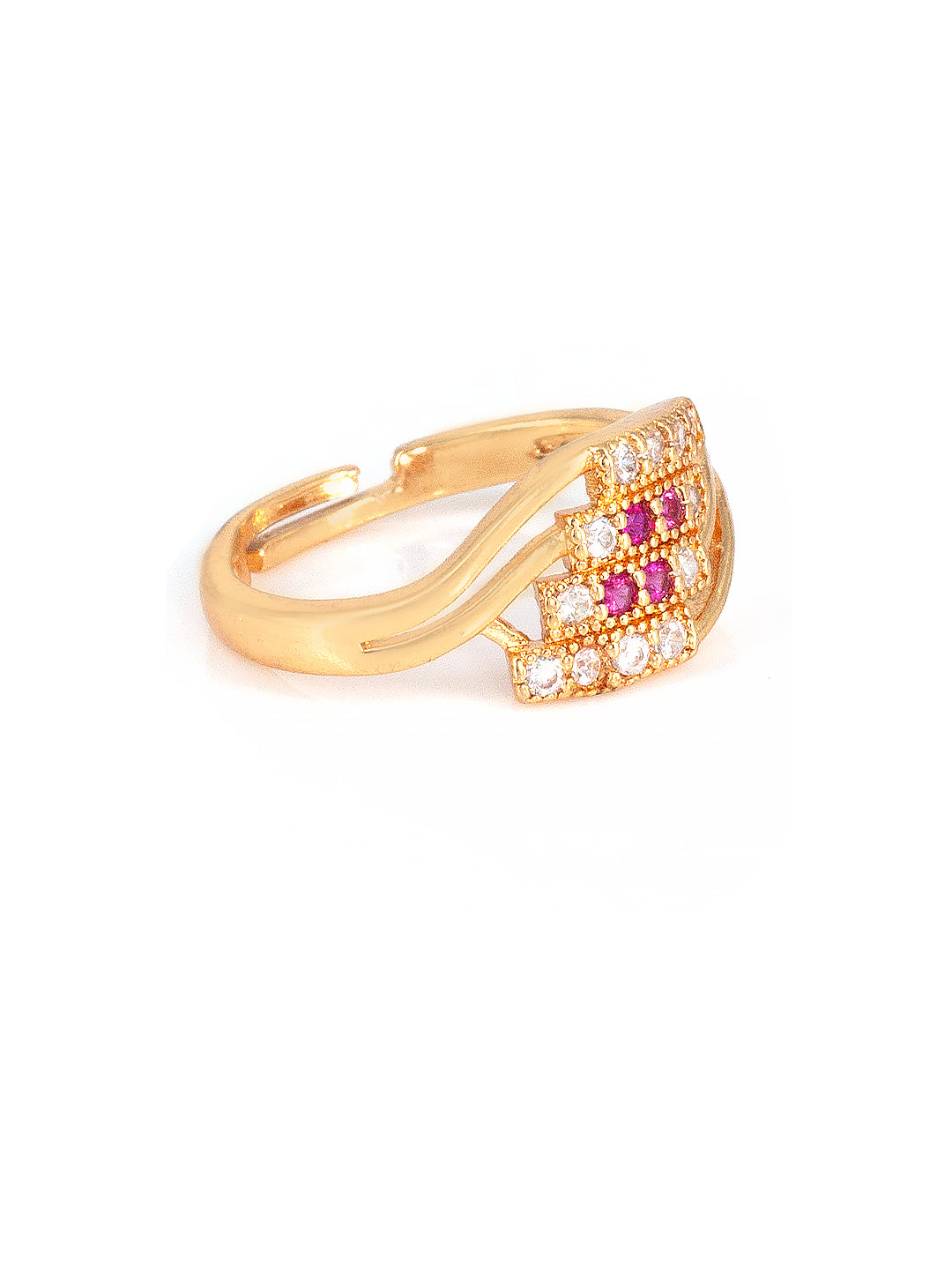 Pack of 3 AD-Studded Adjustable Ring