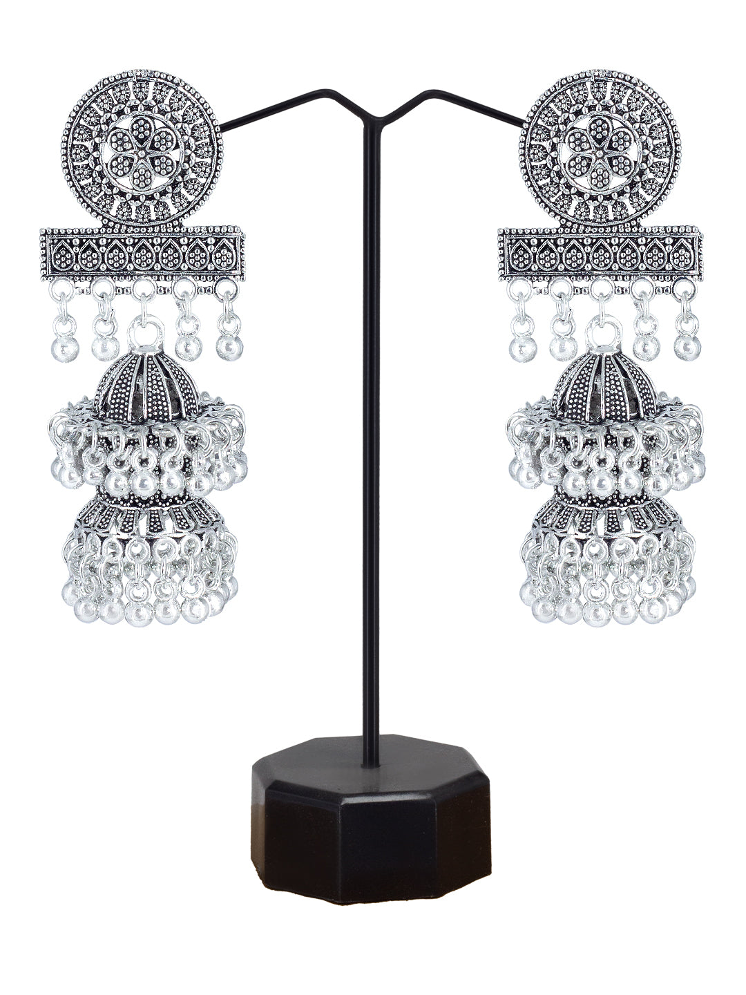 Floral Double Layered Jhumka Earrings