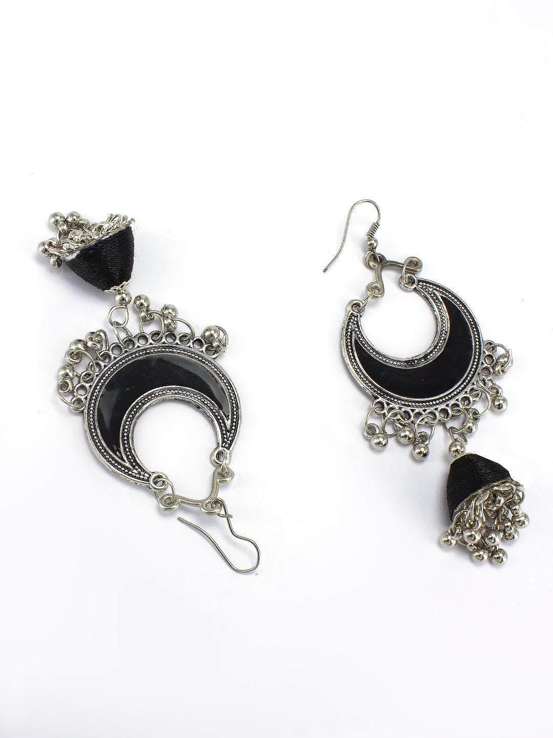 Pack of 4 Silver Oxidised Drop Earrings