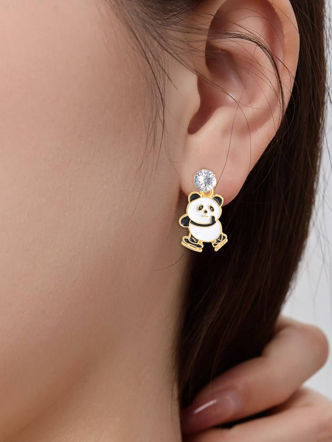 Set Of 3 Cute Panda Earrings For Girls