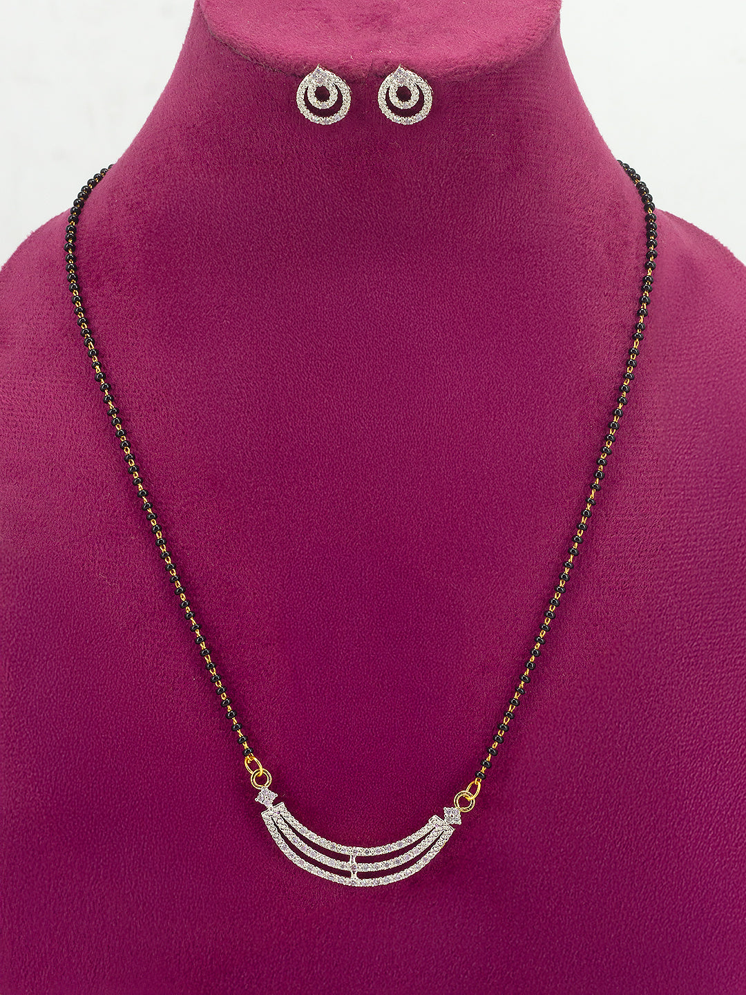 American Diamond Mangalsutra With Earrings