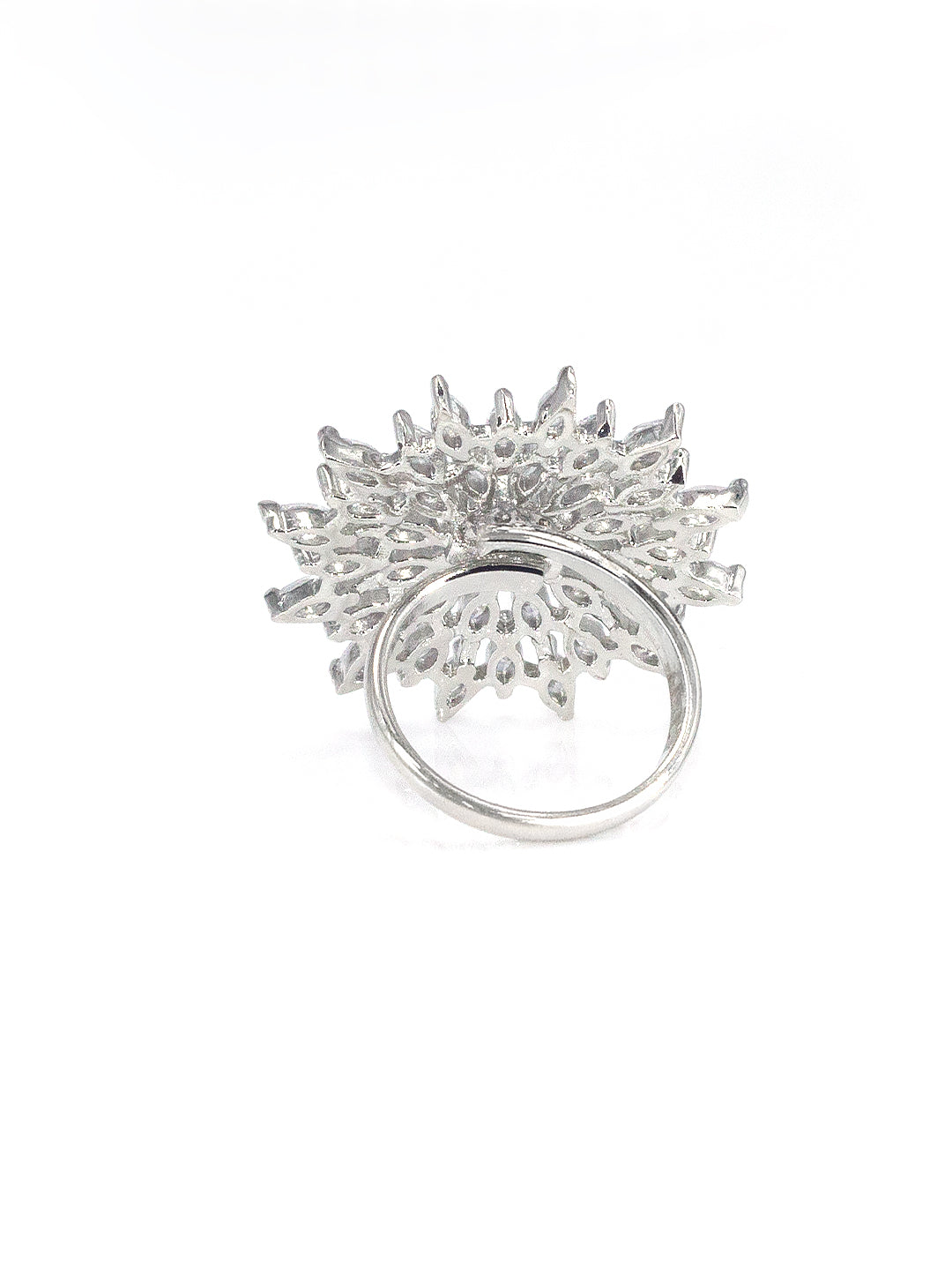 Silver Starburst Premium AD Ring – Big Sparkle Design