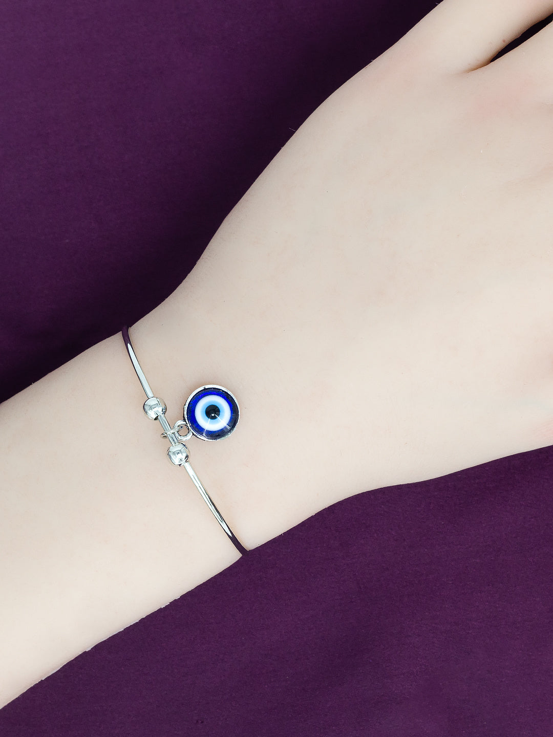 Pack of 2 Silver & Rose Gold Plated Dolphin & Evil Eye Bracelets