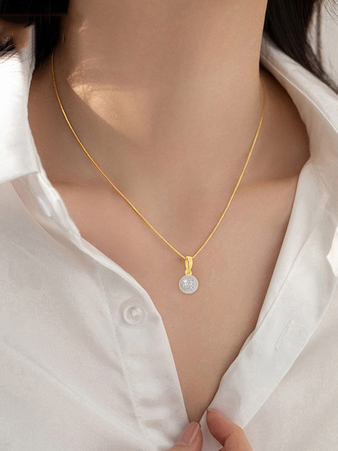Set of 2 AD-Studded Minimal Pendant Set
