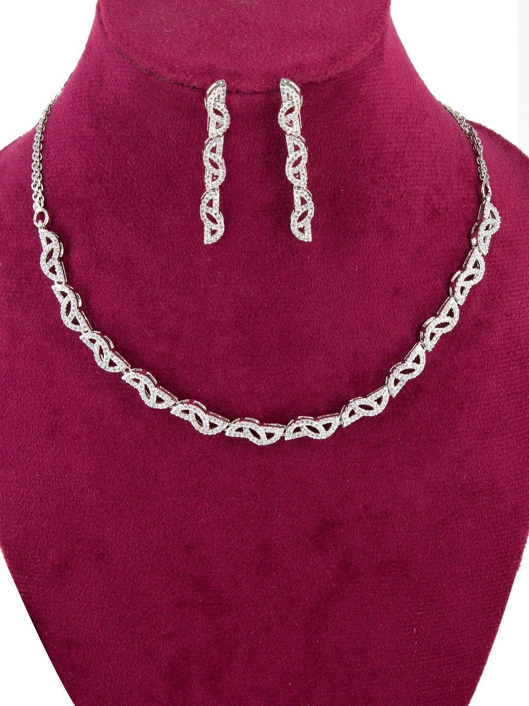 American Diamond White Minimal Jewellery Set For Women And Girls