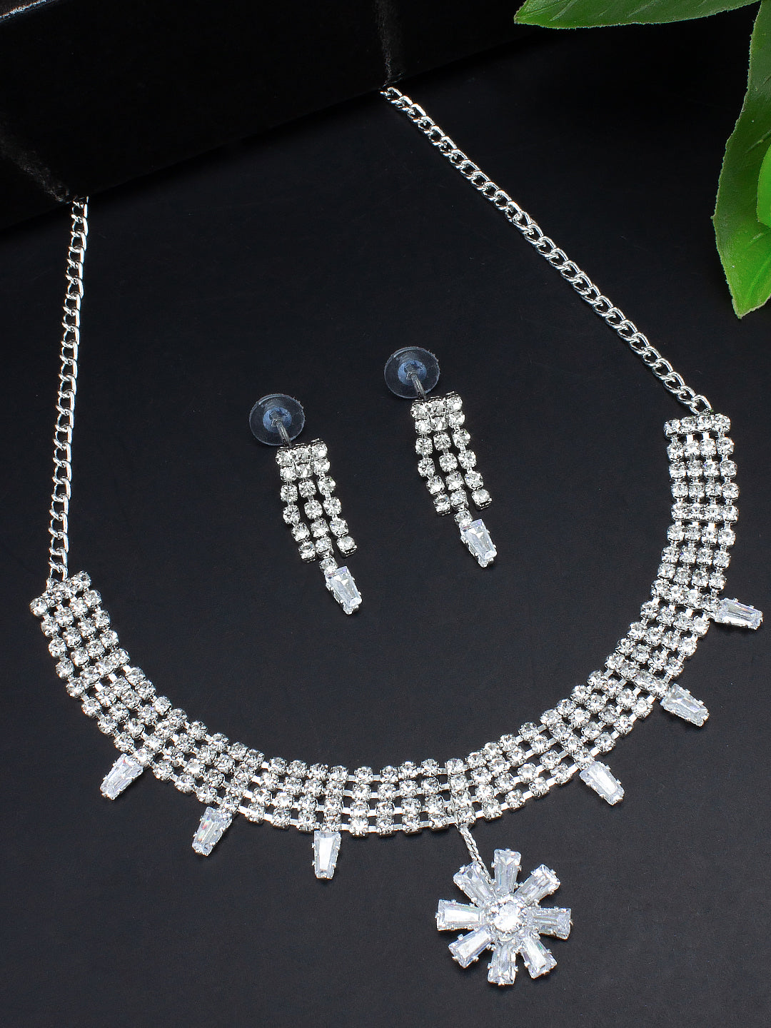 Floral CZ Jewellery Set