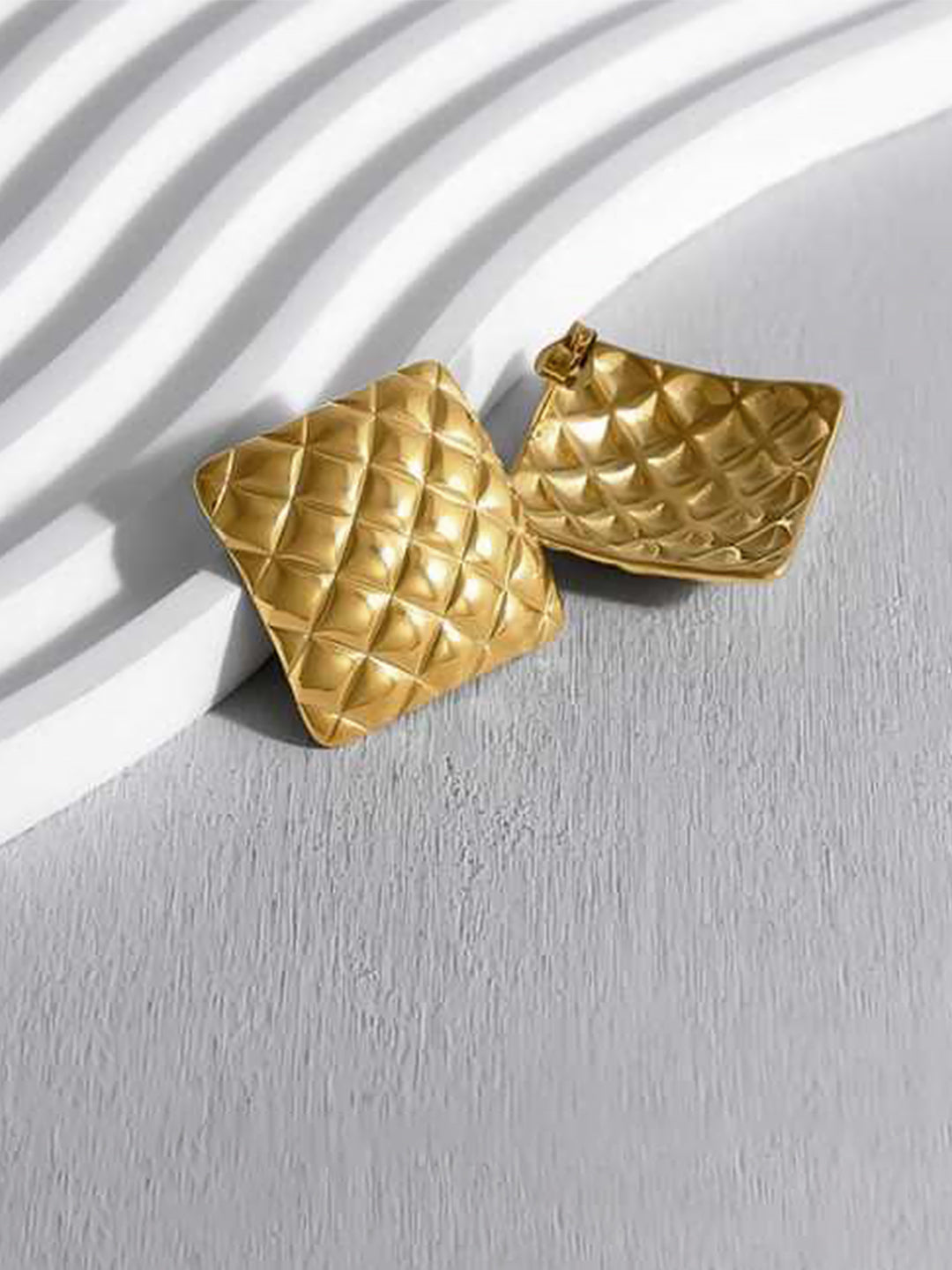 Stainless Steel Anti Tarnish Square Stud Earrings