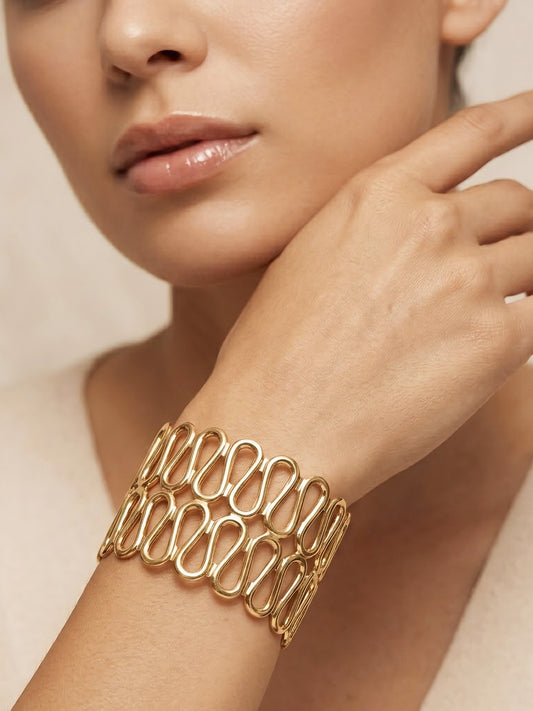 Gold Plated Designer Cuff Bracelet for Women