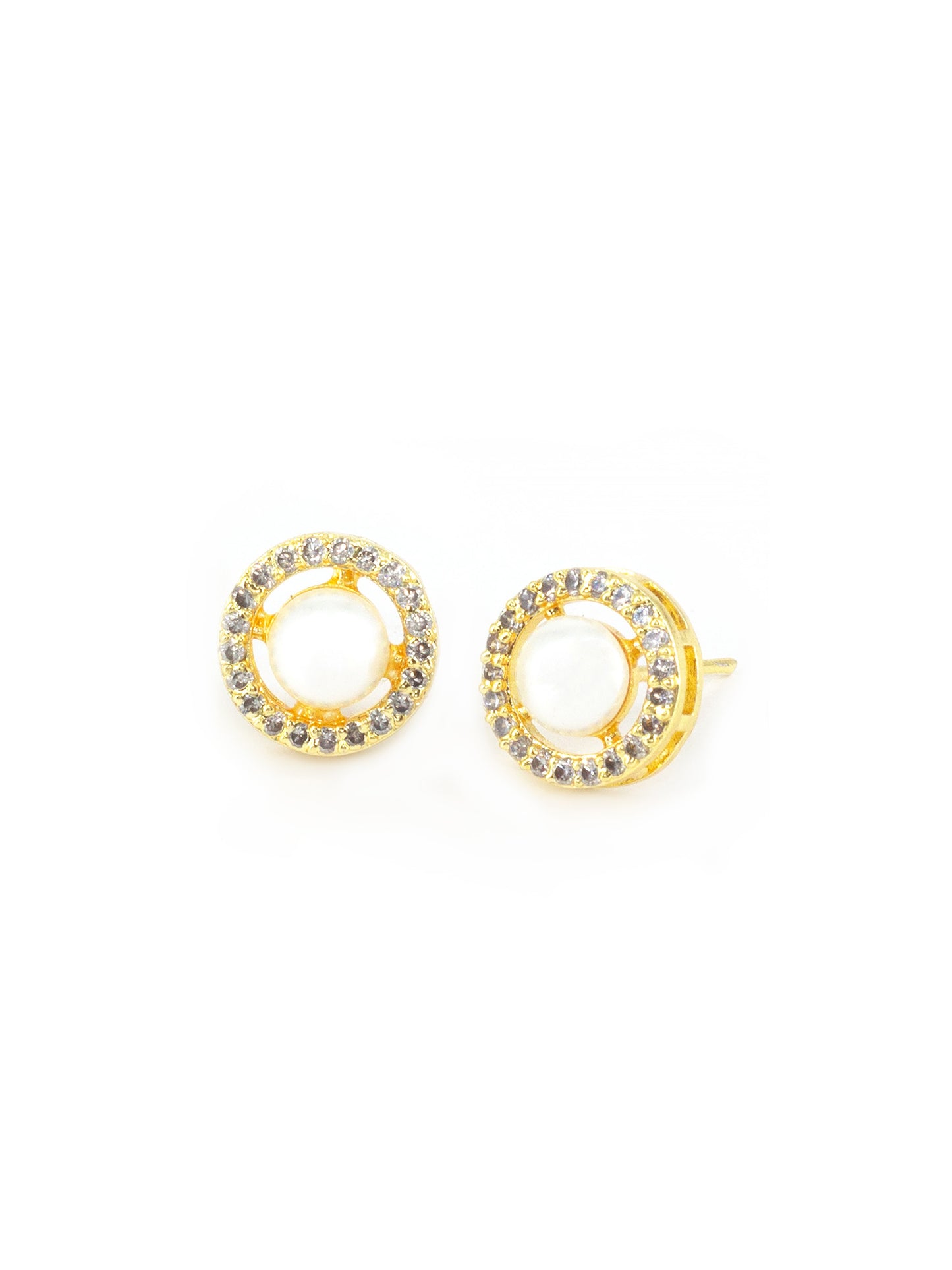 Gold Plated AD Small Studs for Women