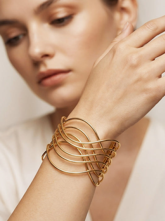 Gold Plated Designer Cuff Bracelet for Women