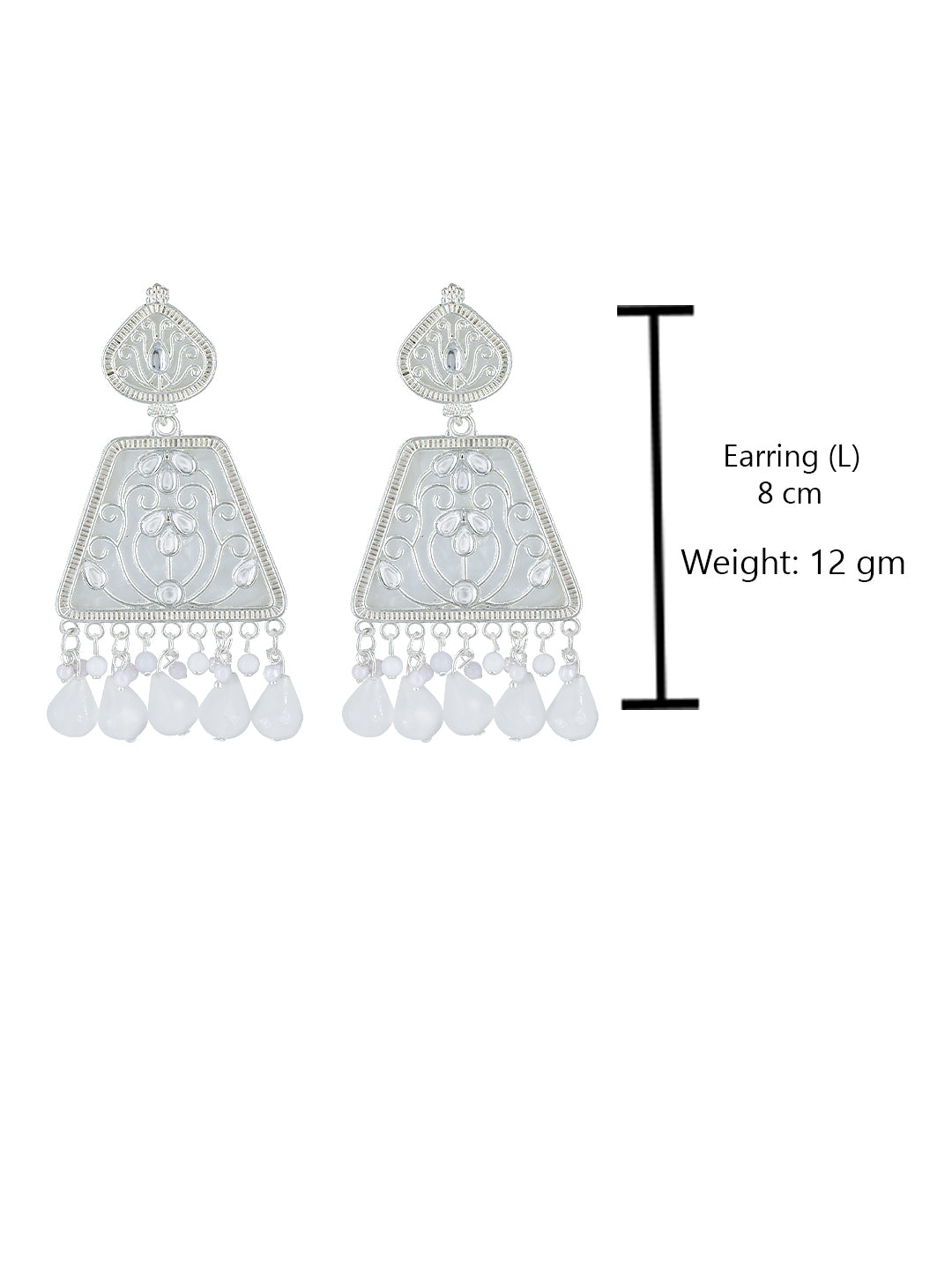 Floral Marble Finish Drop Earrings