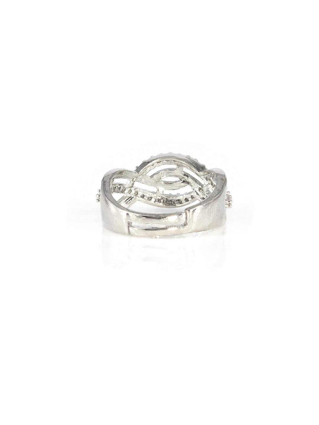 Silver Plated AD Minimal Band Adjustable Ring