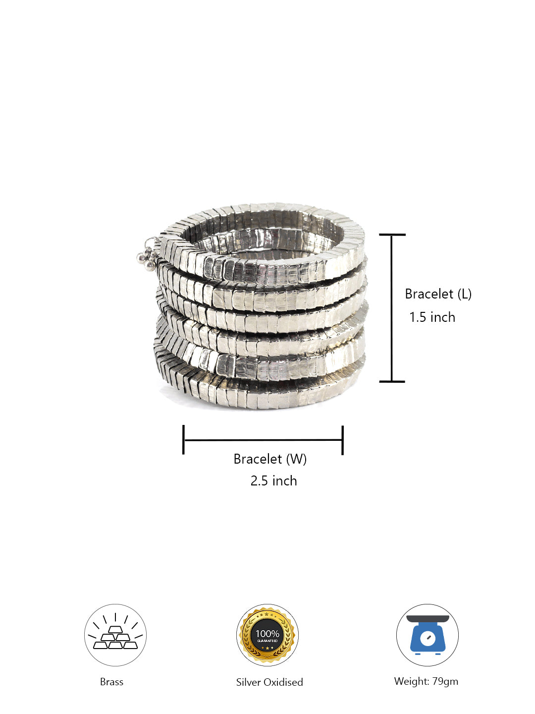 Oxidized Chunky Wraparound Bracelet