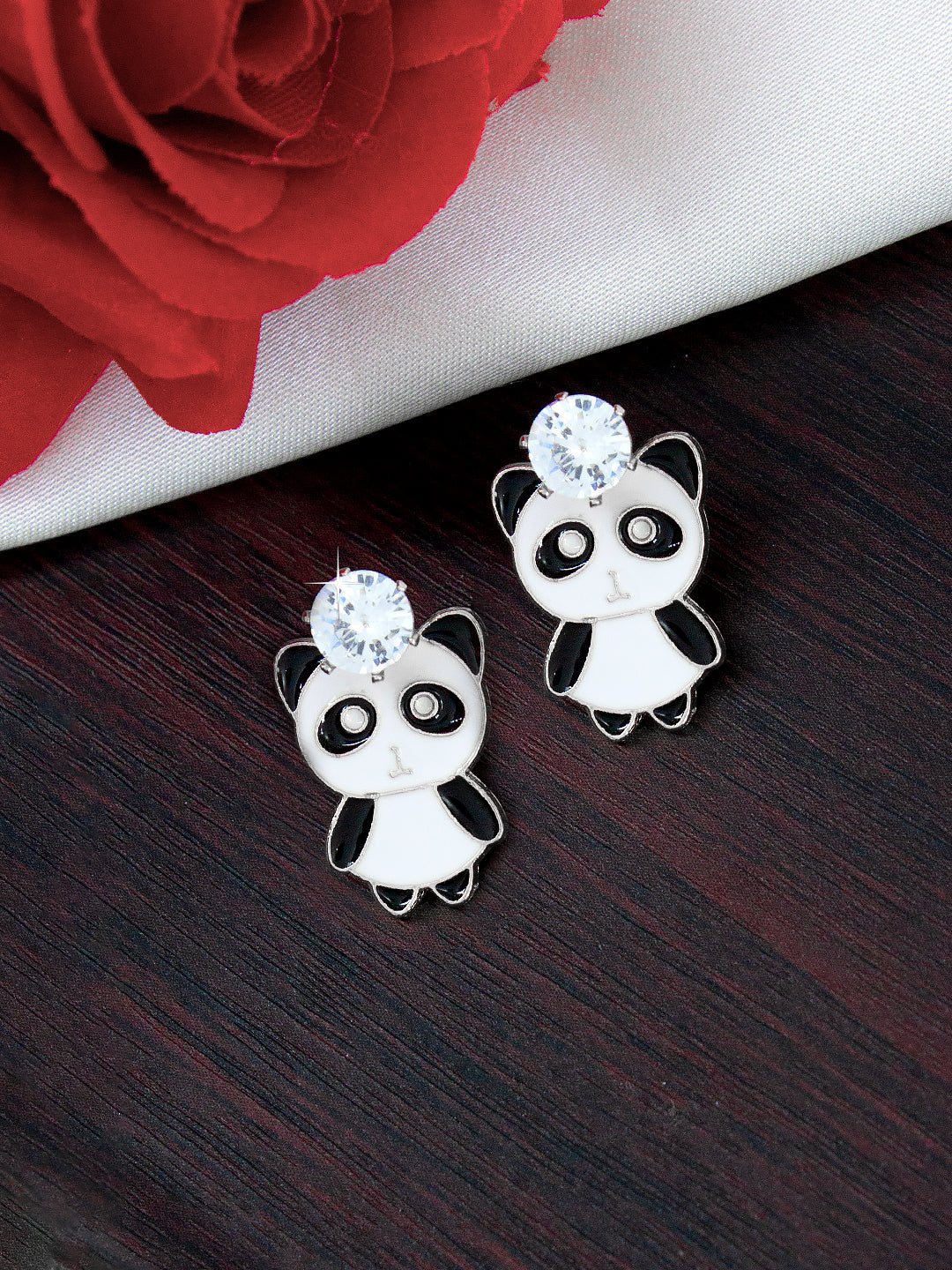 AD Cute Panda Earrings For Women And Girls