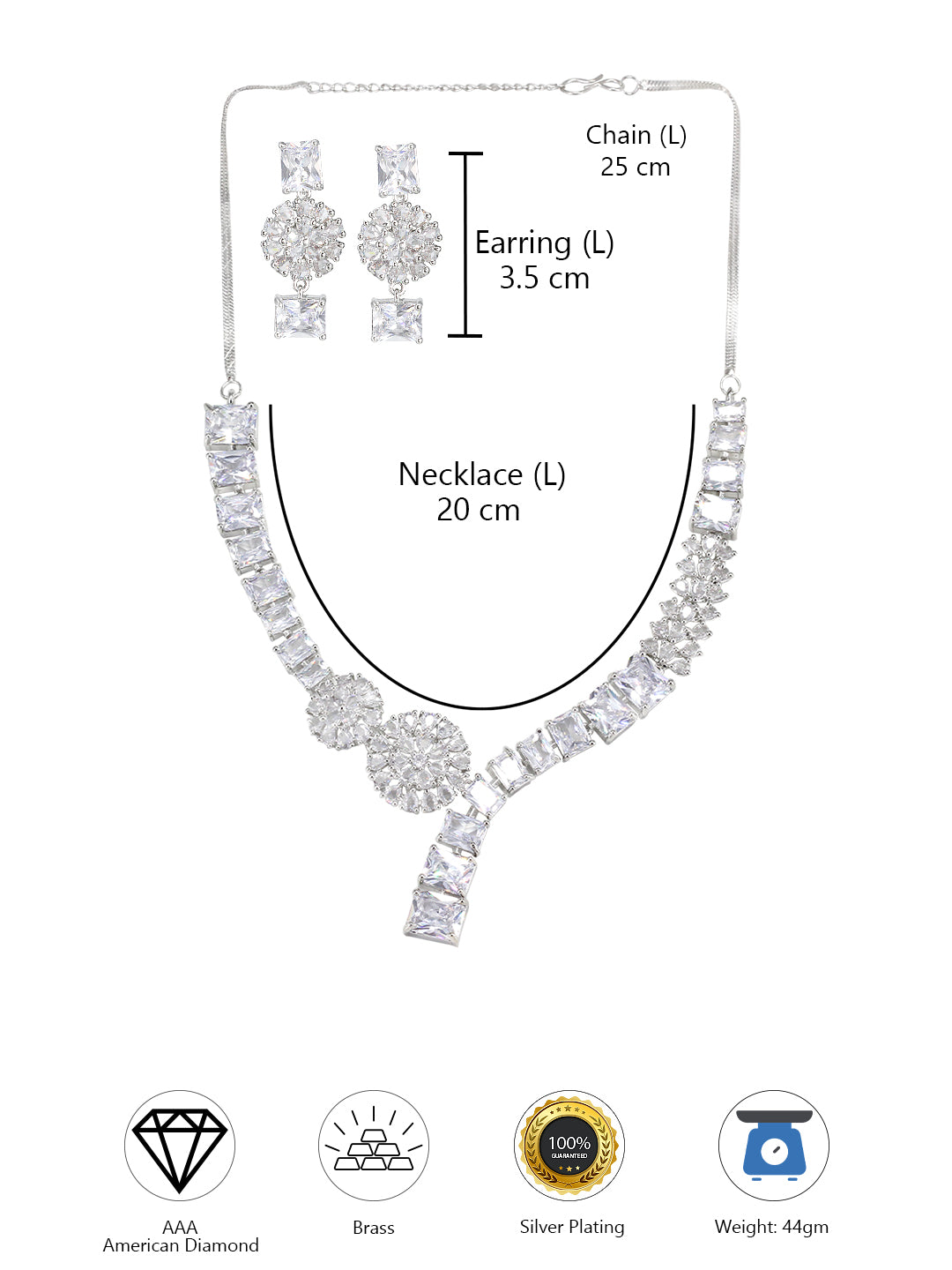 American Diamond Designer Premium Party Jewellery Set