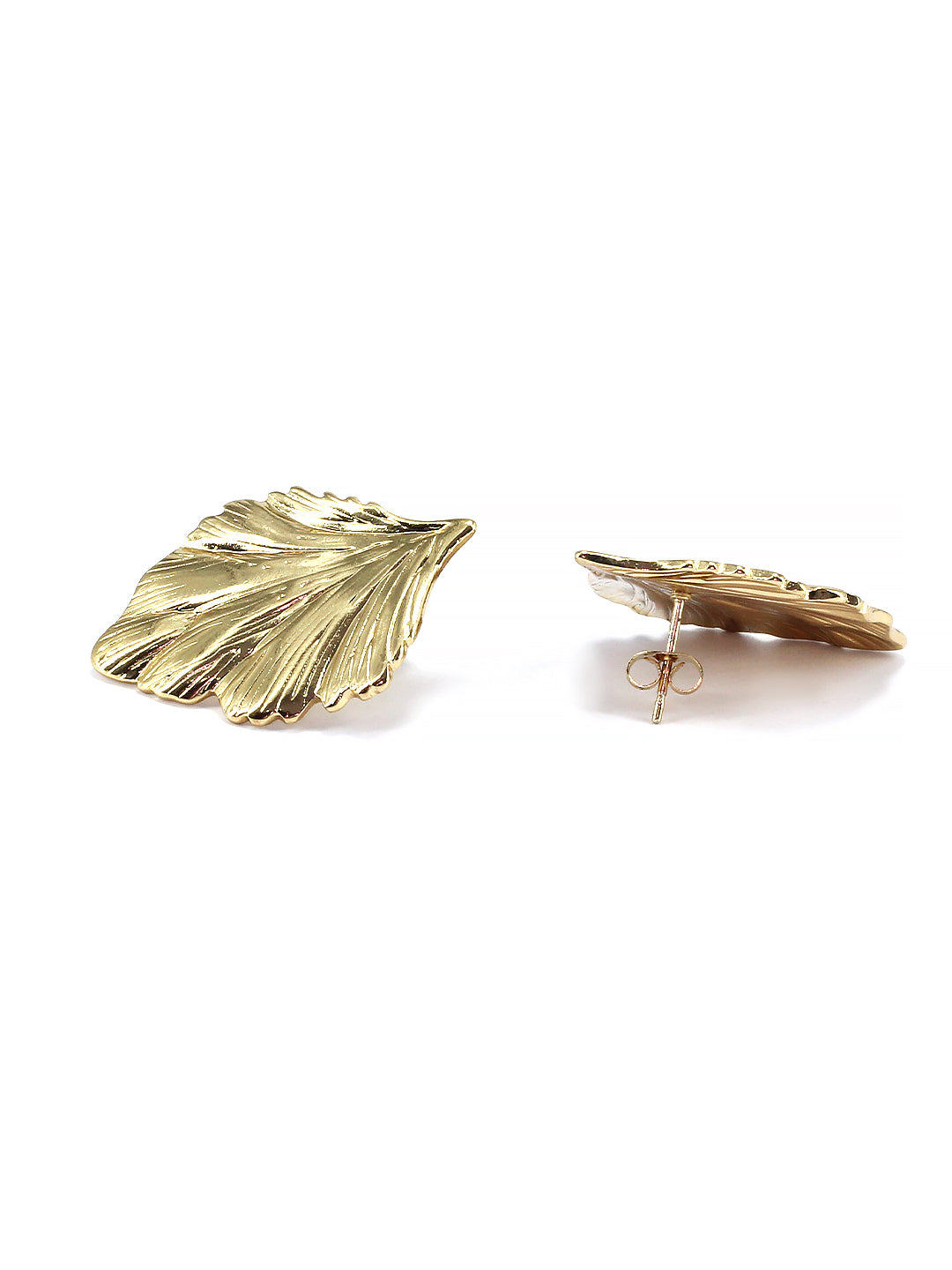 Stainless Steel Anti Tarnish Leaf Stud Earrings