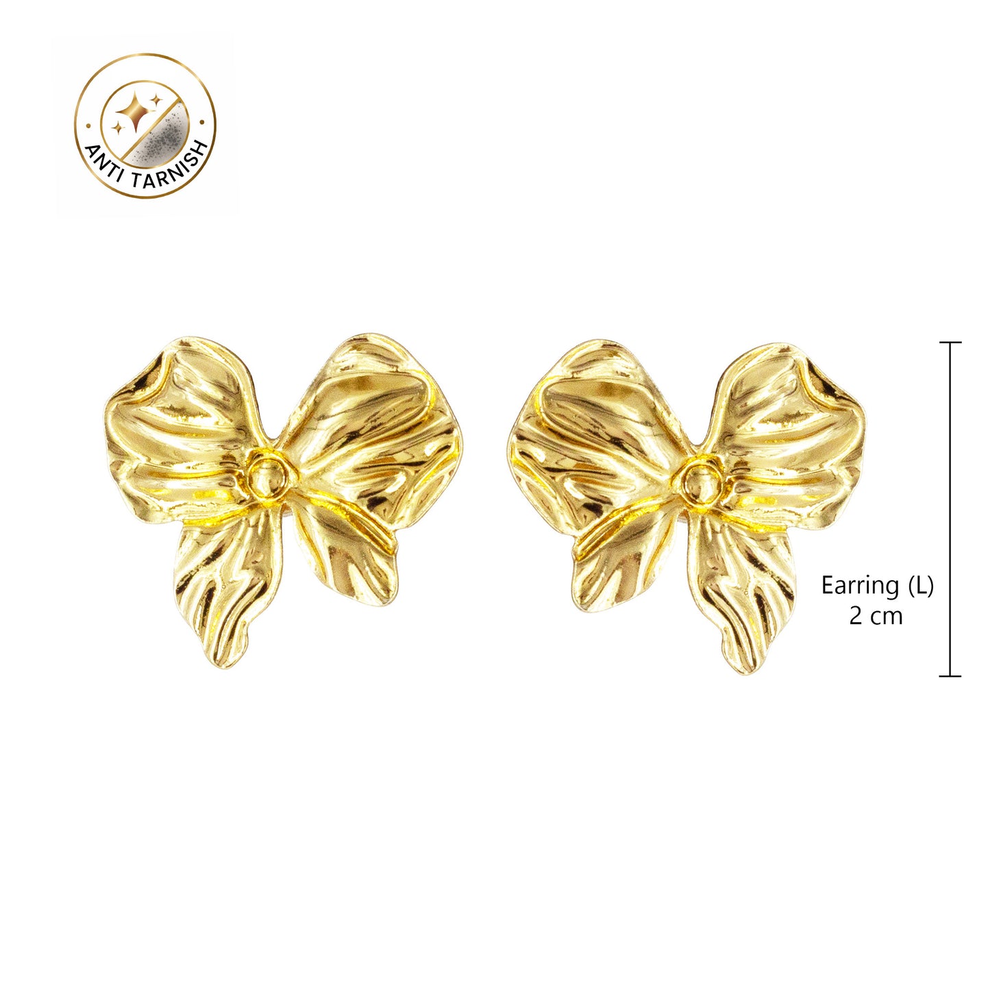 Gold Plated Bow Earrings for Women