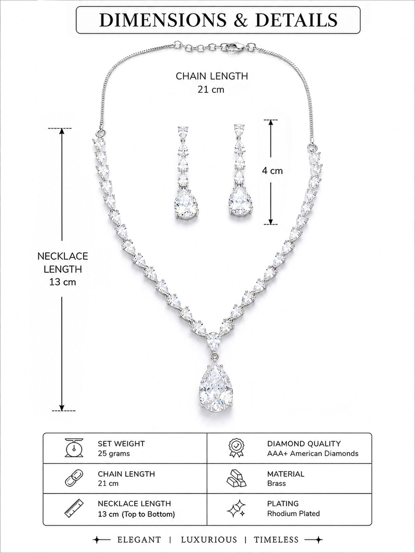 Silver Plated AD Jewellery Set for Women