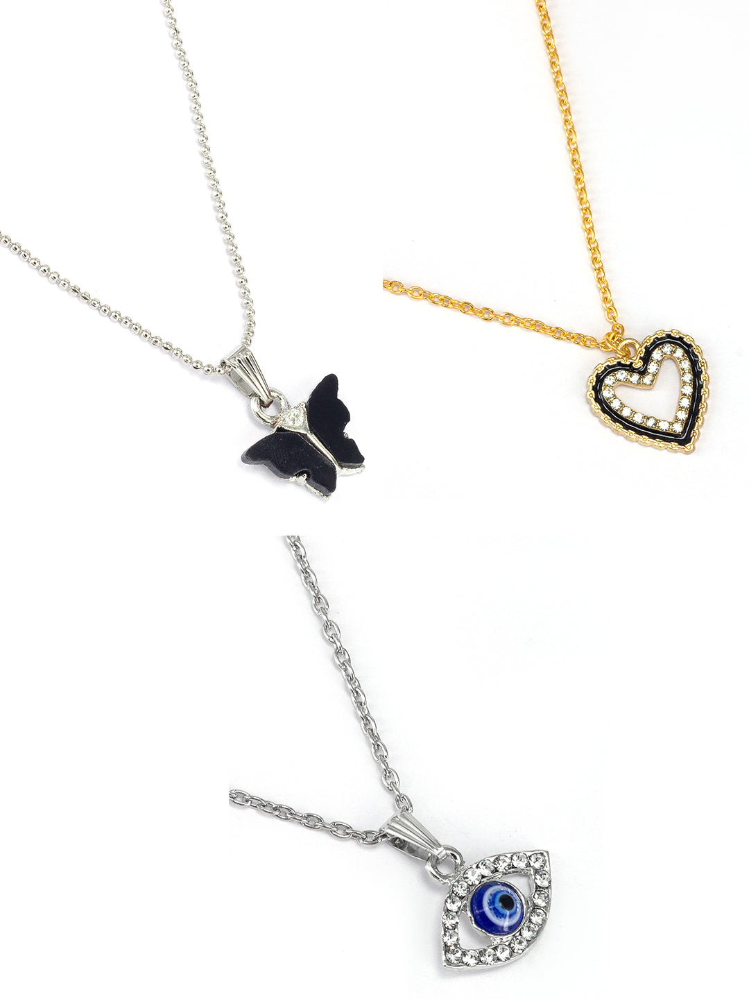 Pack of 3 Trendy Pendants & Earrings Set Gift