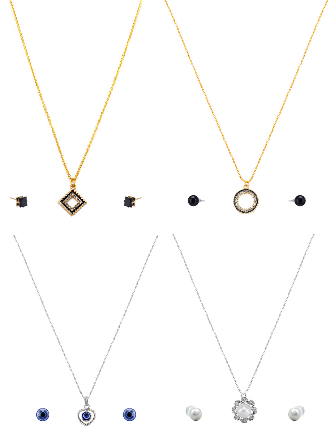Pack of 4 Pendant & Earrings Set Gift