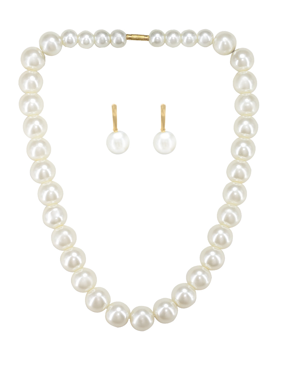 Pearl Beaded Moti Mala Trendy Necklace With Earrings