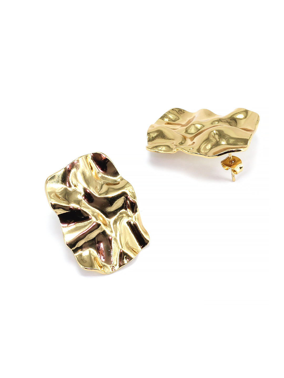 Stainless Steel Anti Tarnish Crushed Stud Earrings