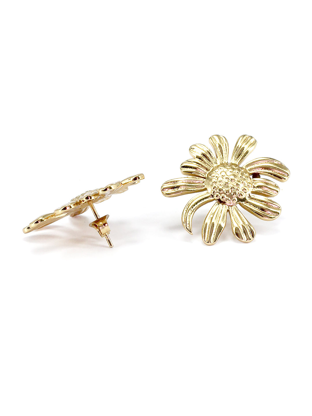 Stainless Steel Anti Tarnish Floral Stud Earrings