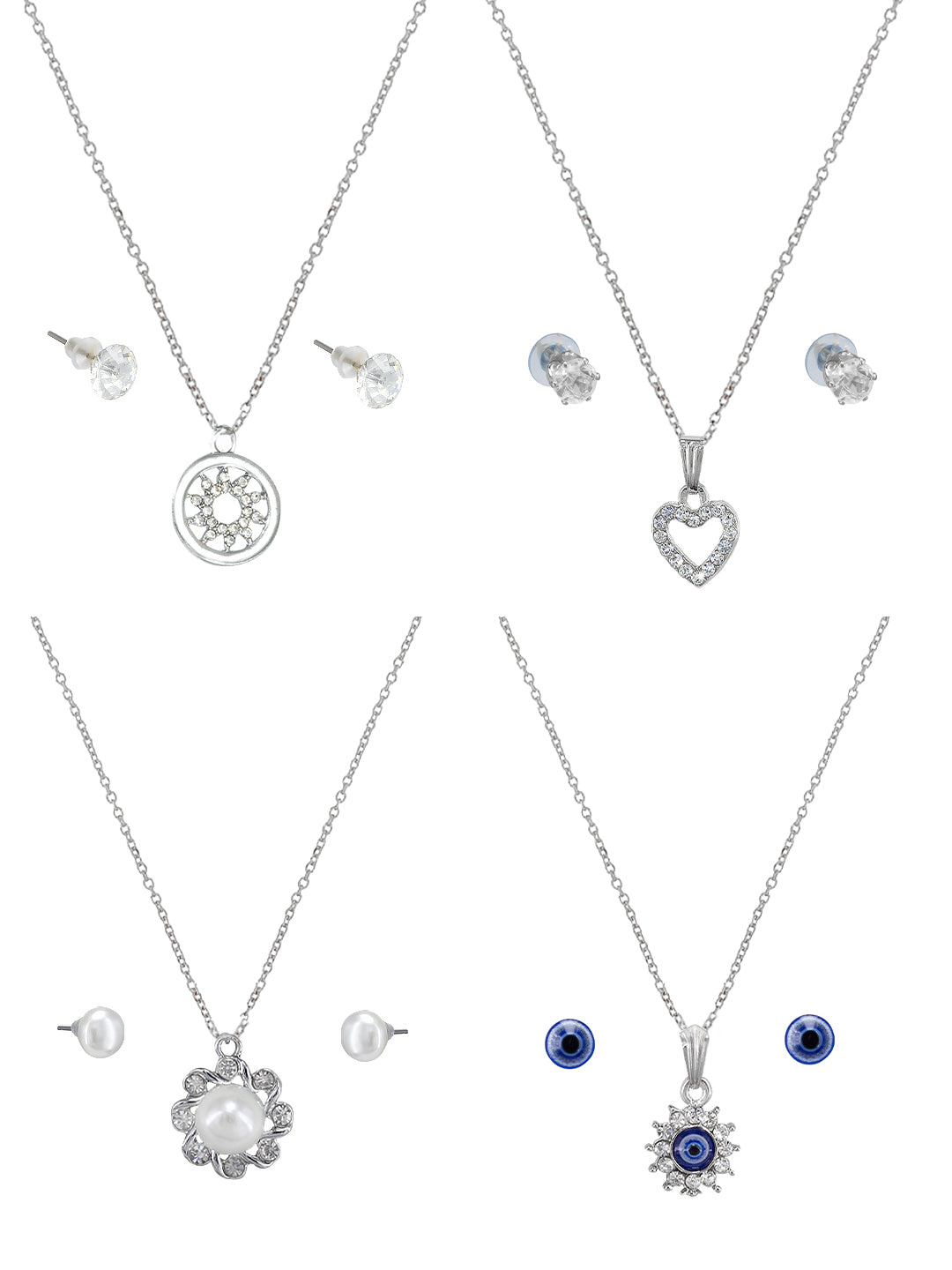 Pack of 4 Pendants & Earrings Set Gift