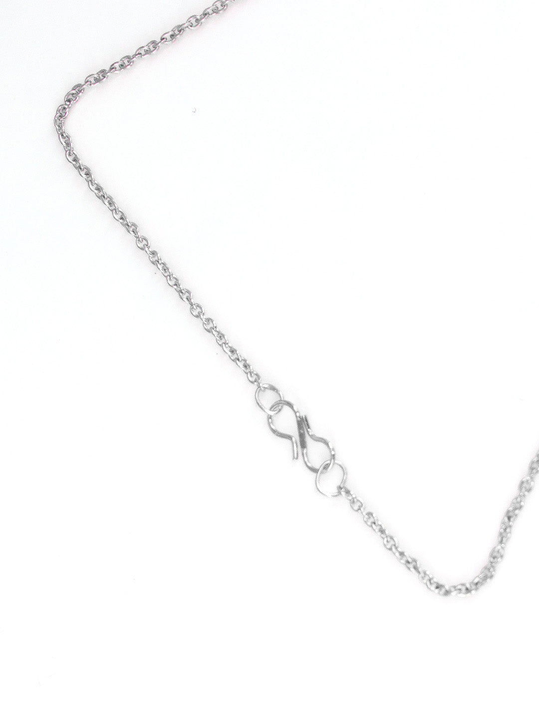PRIVIU Silver Pendant Necklace for Women Teardrop, Heart, Round AD Pendant for Girls (Set of 5)