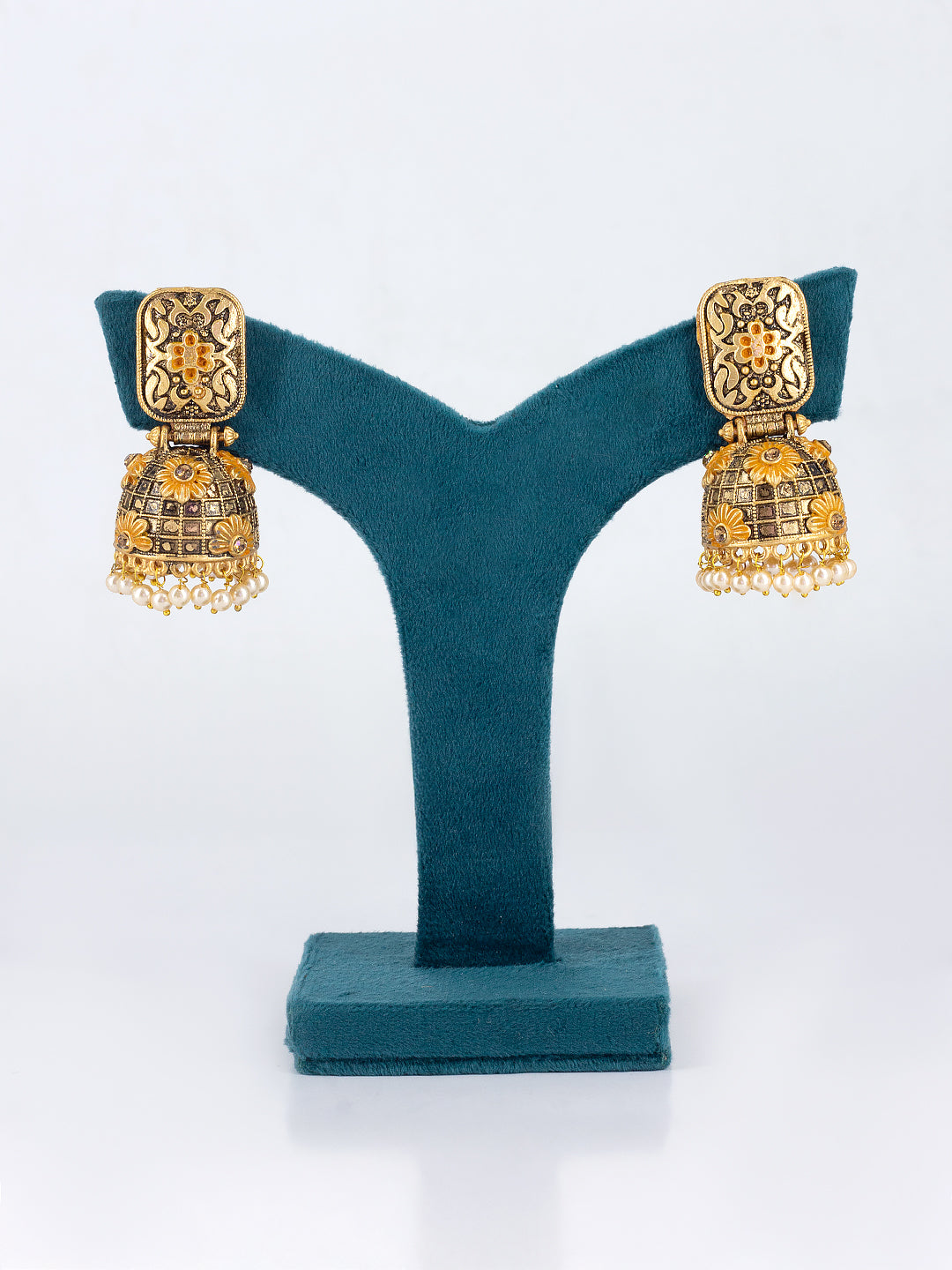 Gold-Plated Dome Shaped Jhumkas Earrings